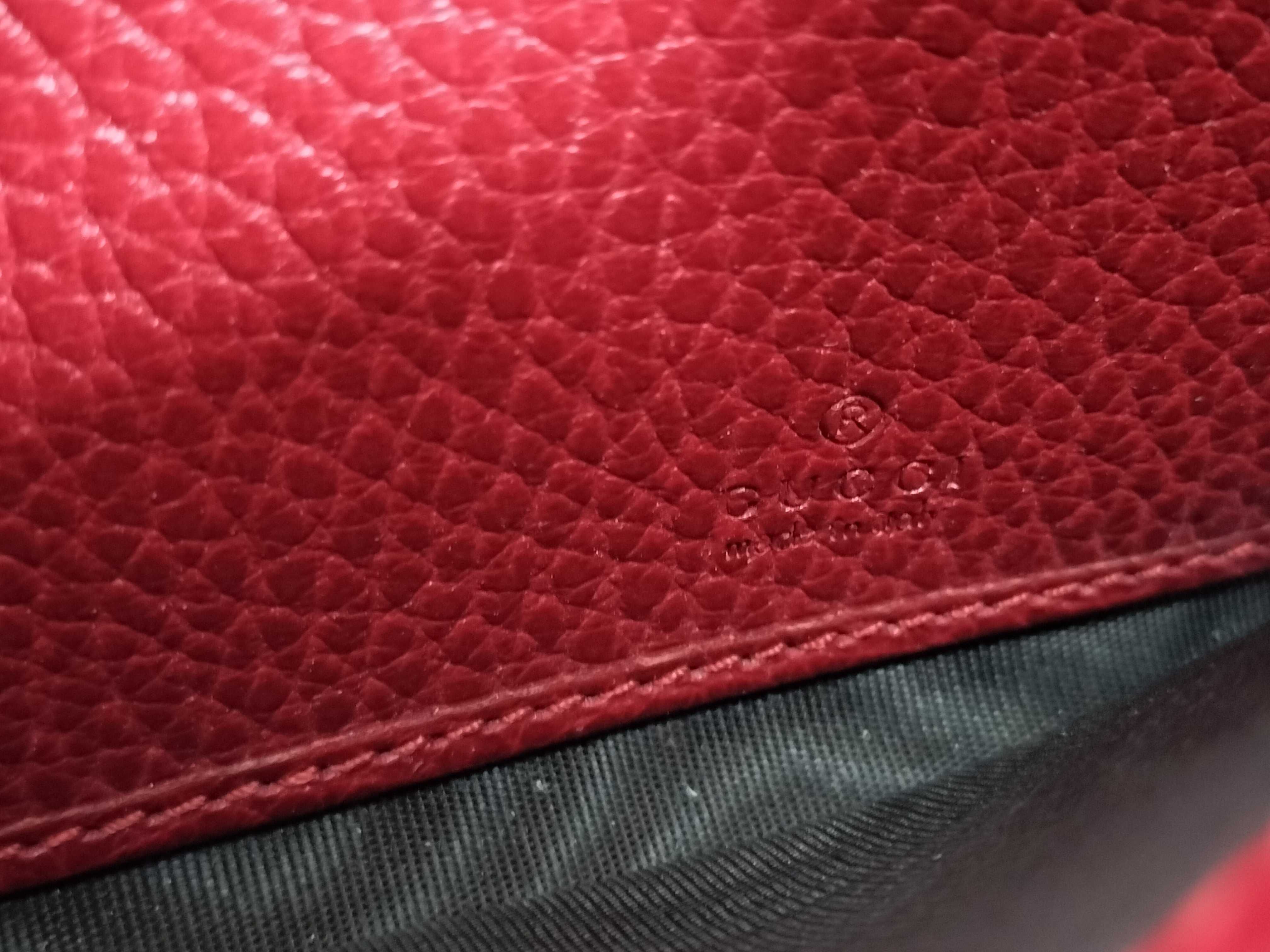 Leather Long Wallet, Red — view 11