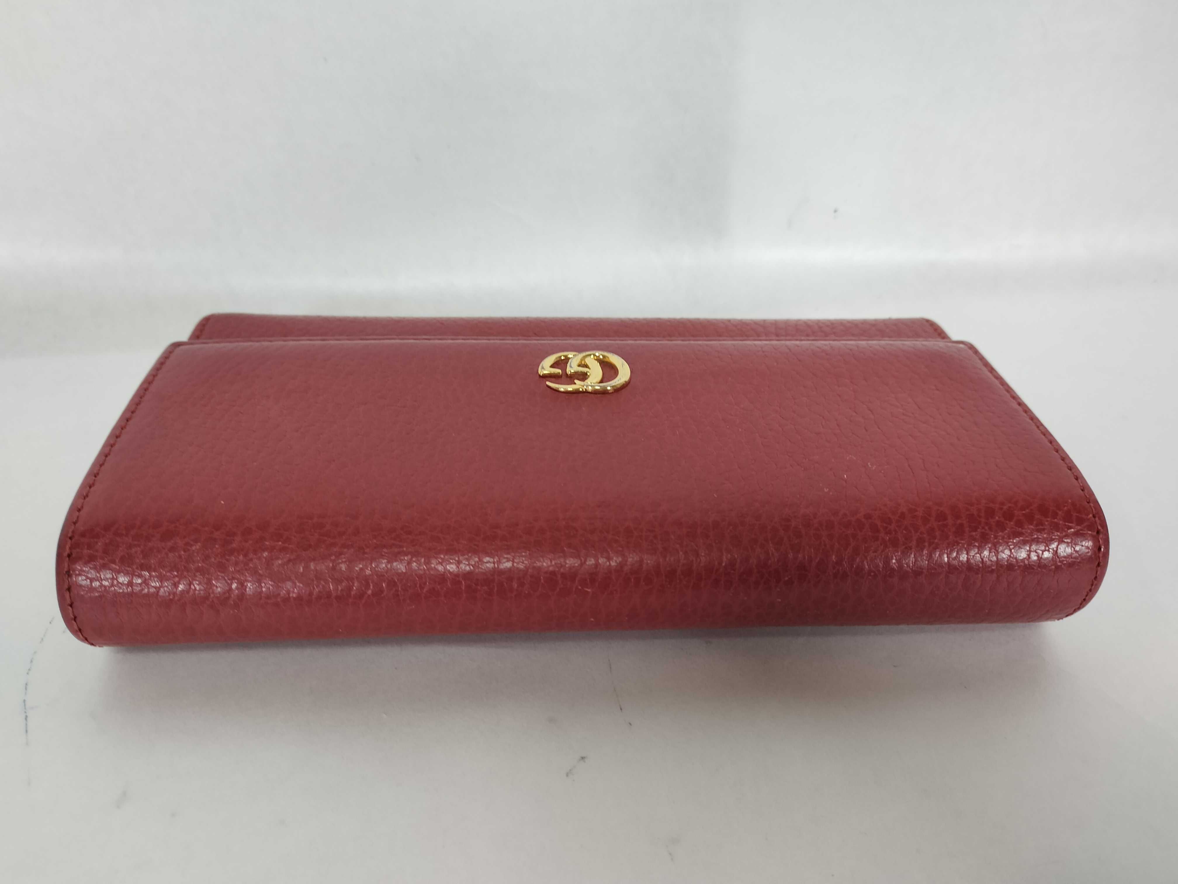 Leather Long Wallet, Red — view 5