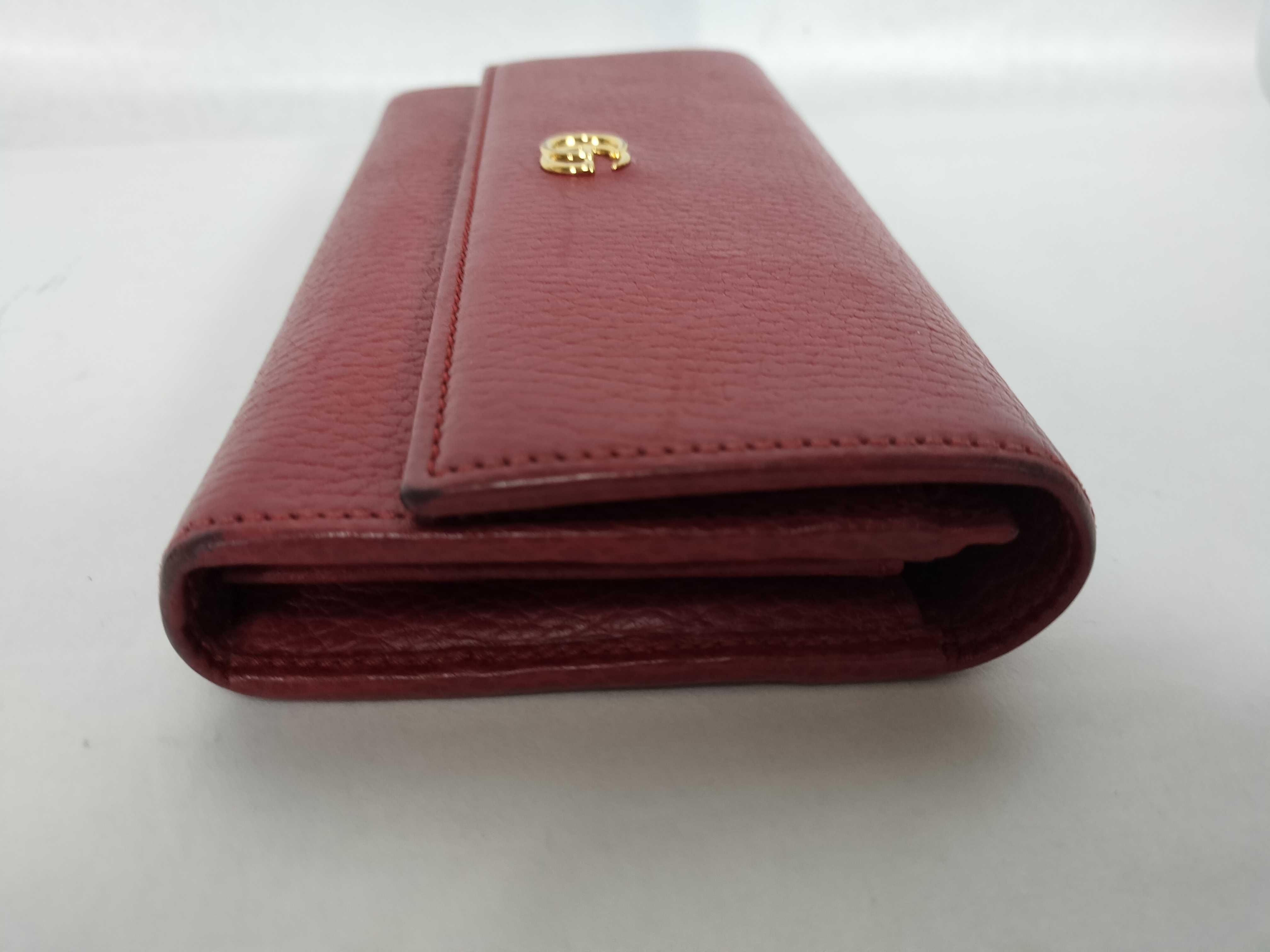 Leather Long Wallet, Red — view 6