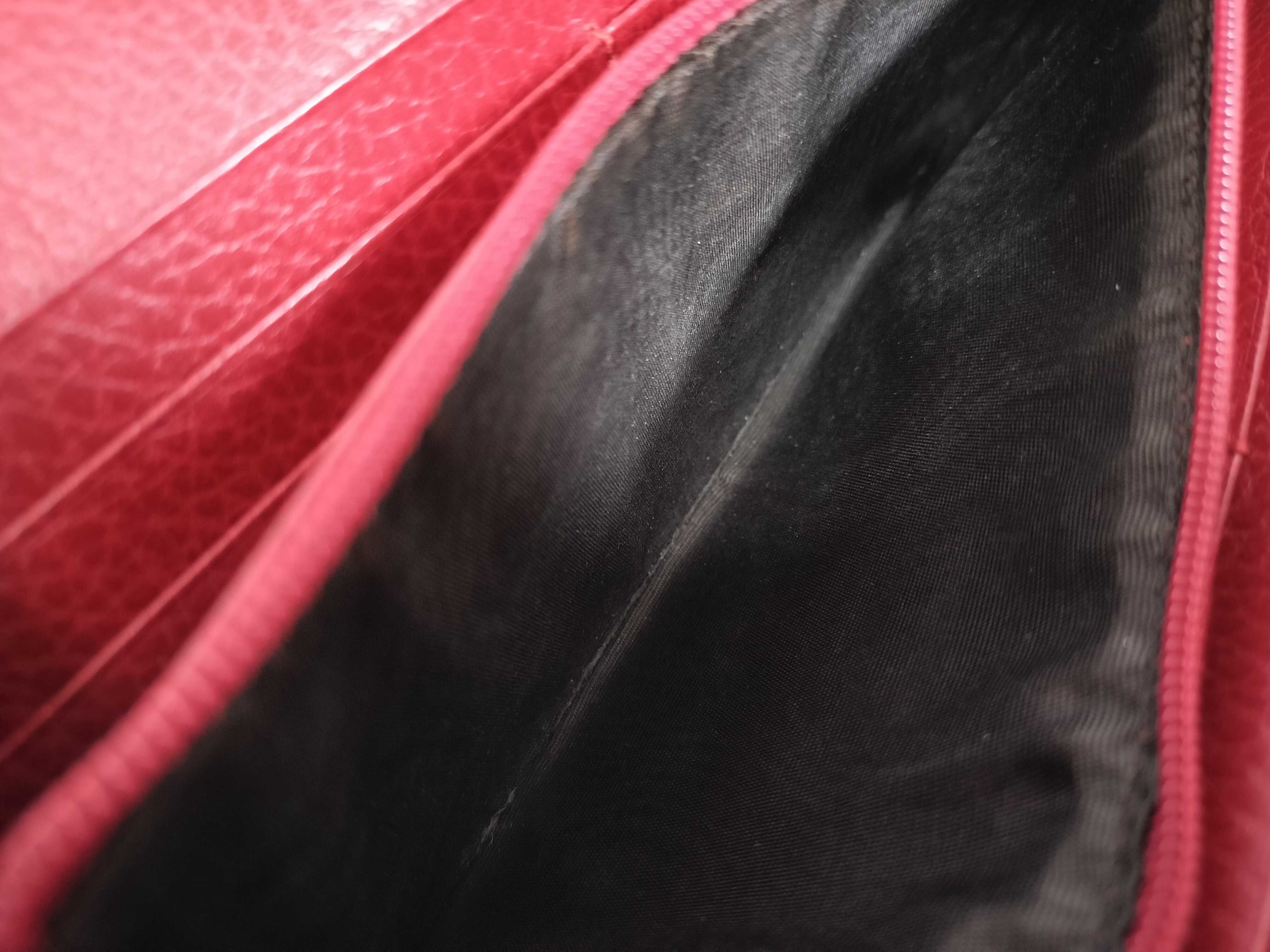 Leather Long Wallet, Red — view 9