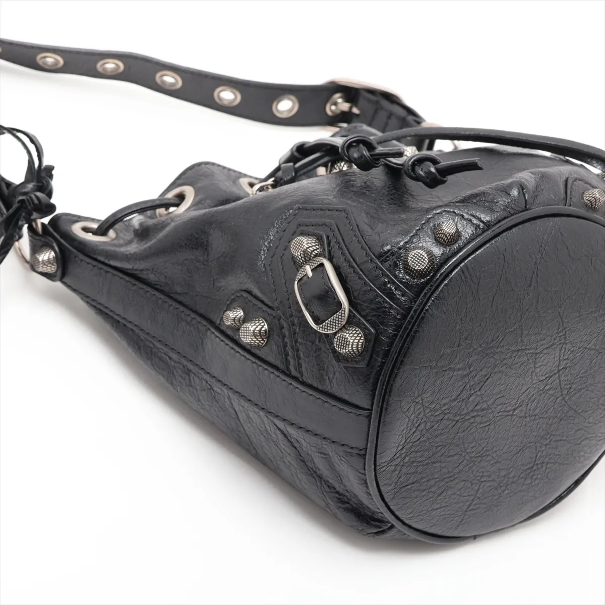Le Cagol Leather Shoulder Bag, Black, 702431 — view 4