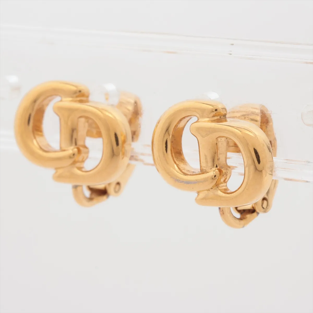 CD logo earrings (for both ears), GP gold,