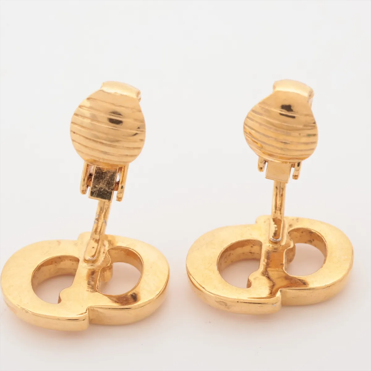 CD logo earrings (for both ears), GP gold, — view 4