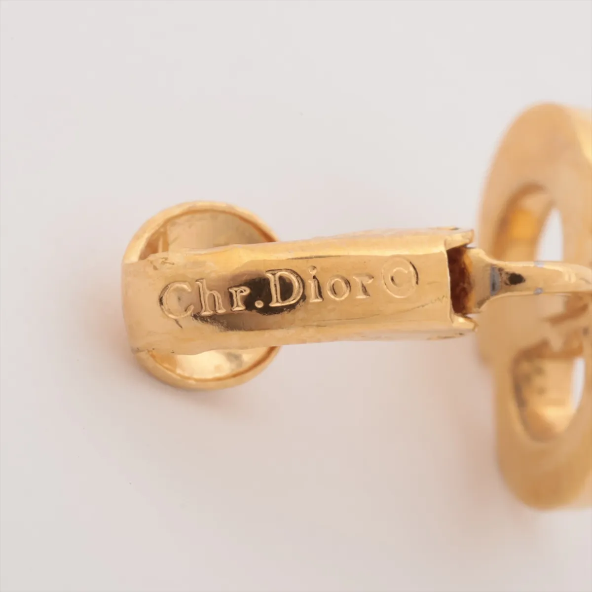 CD logo earrings (for both ears), GP gold, — view 5