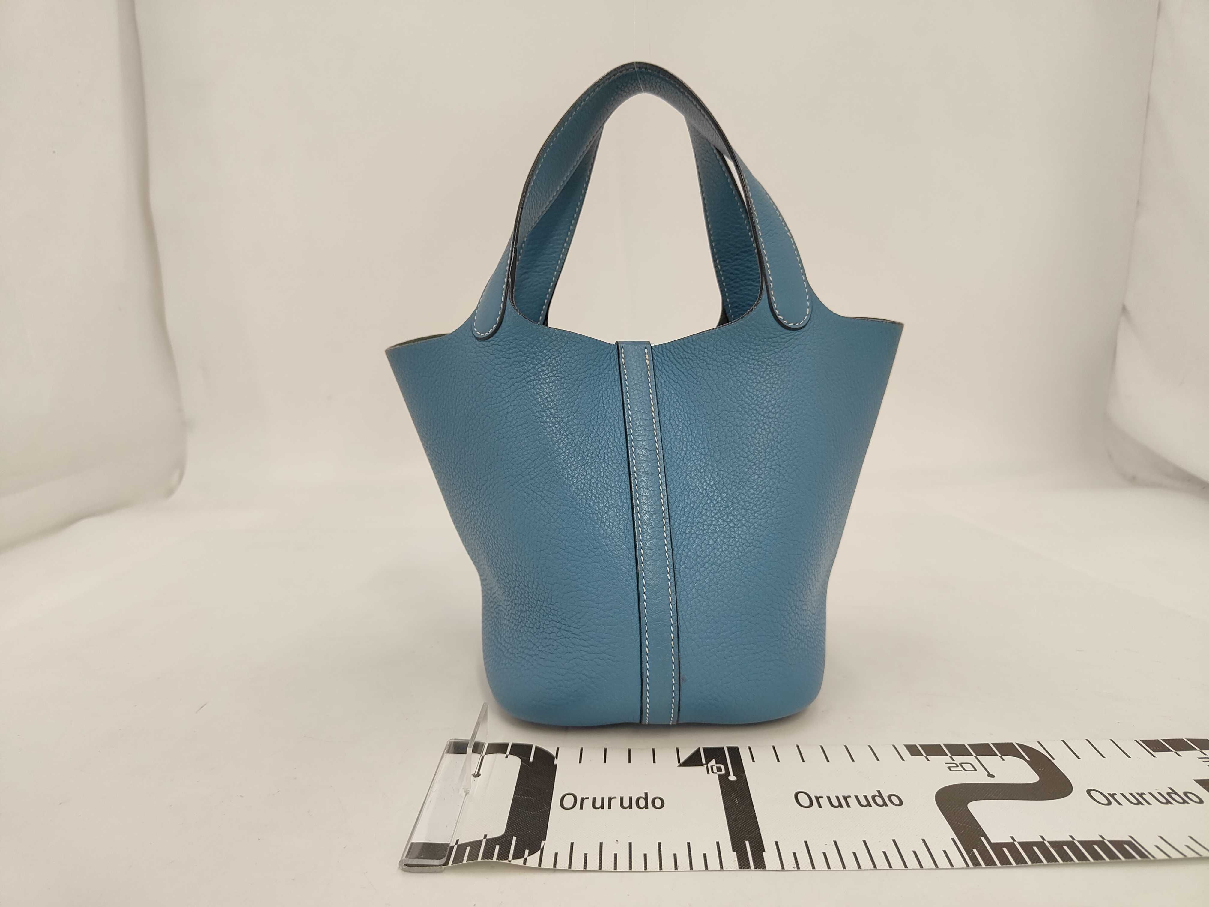 Picotin PM H stamp Blue Handbag — view 2