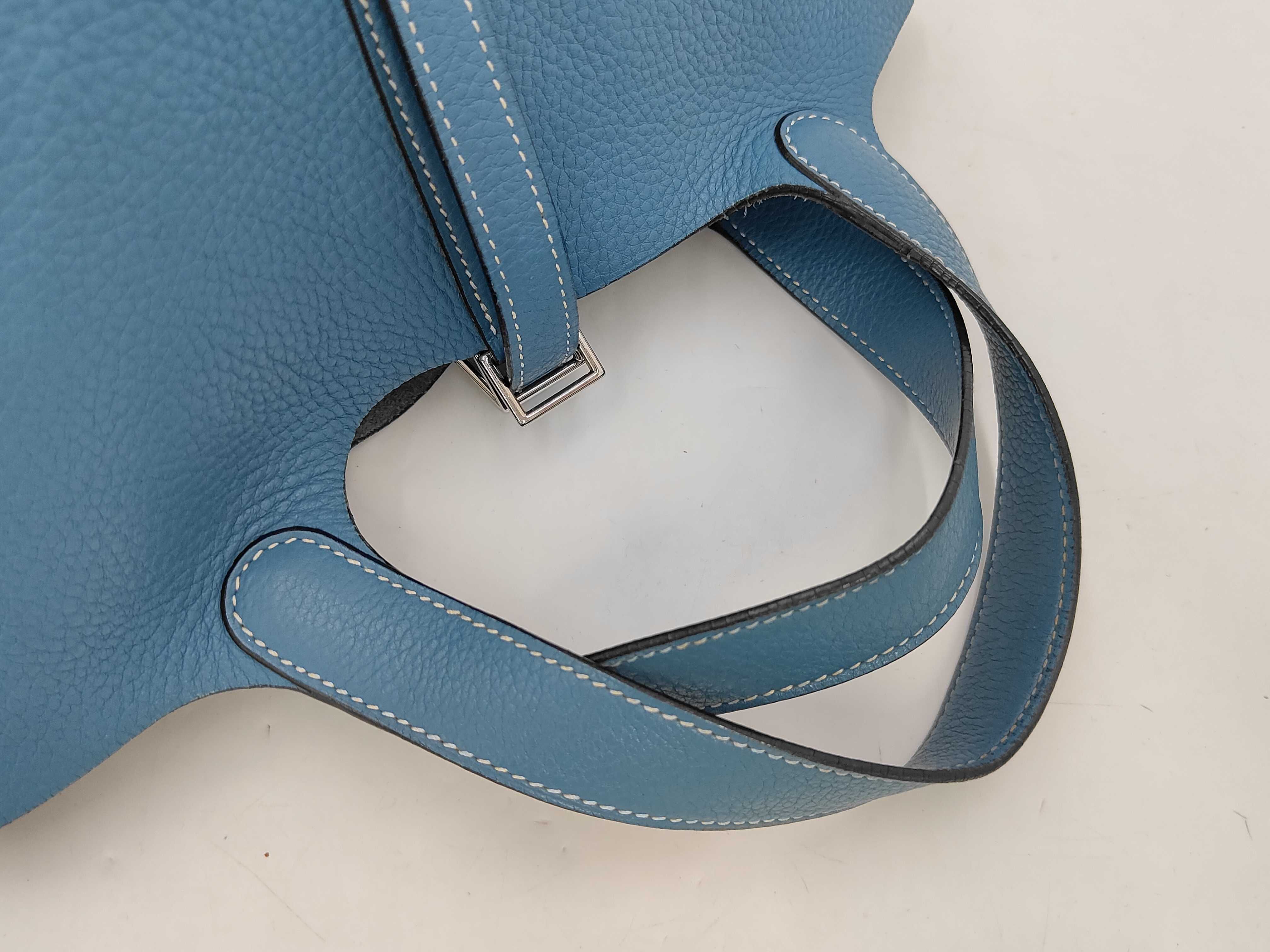 Picotin PM H stamp Blue Handbag — view 3