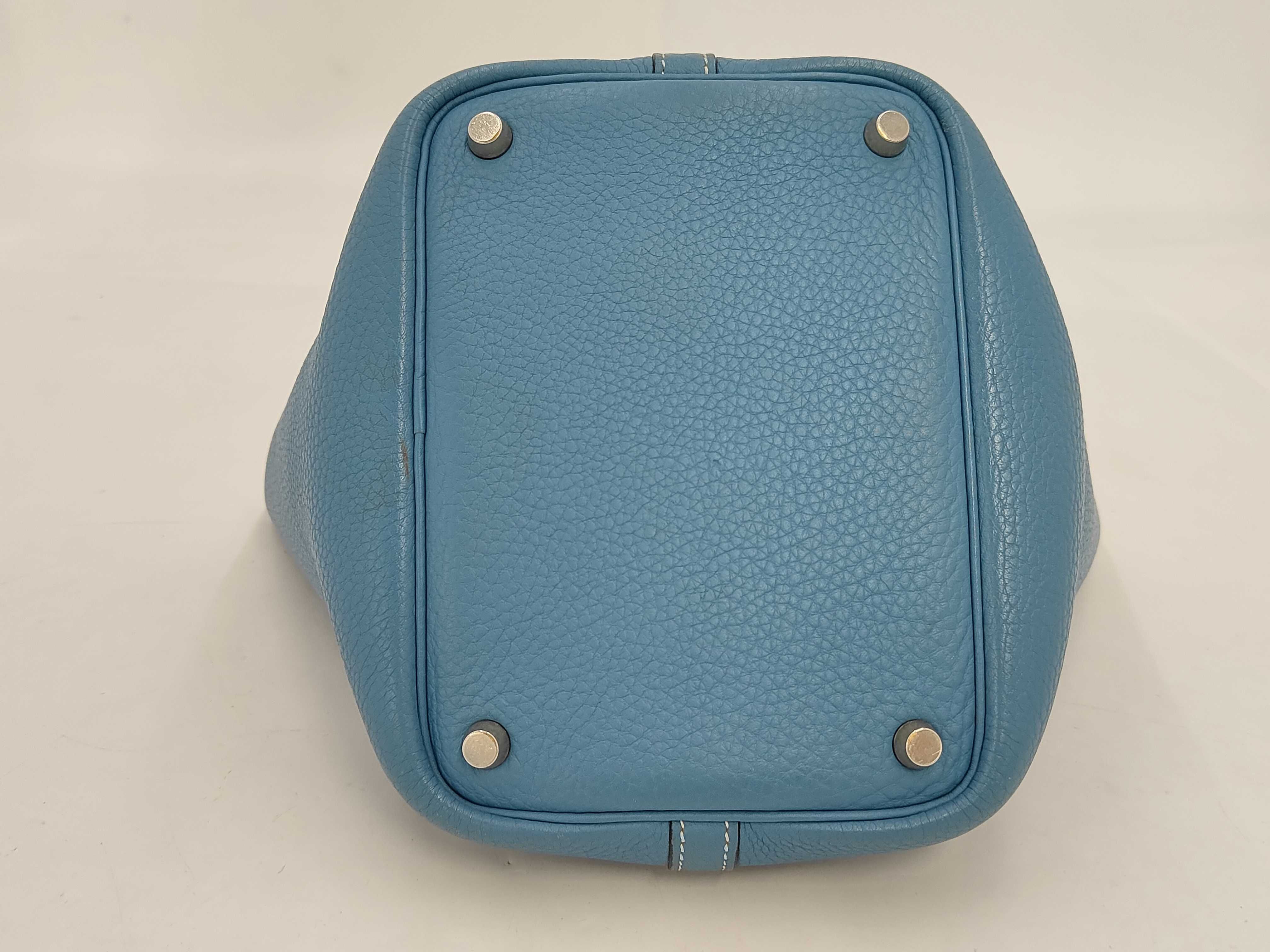 Picotin PM H stamp Blue Handbag — view 6