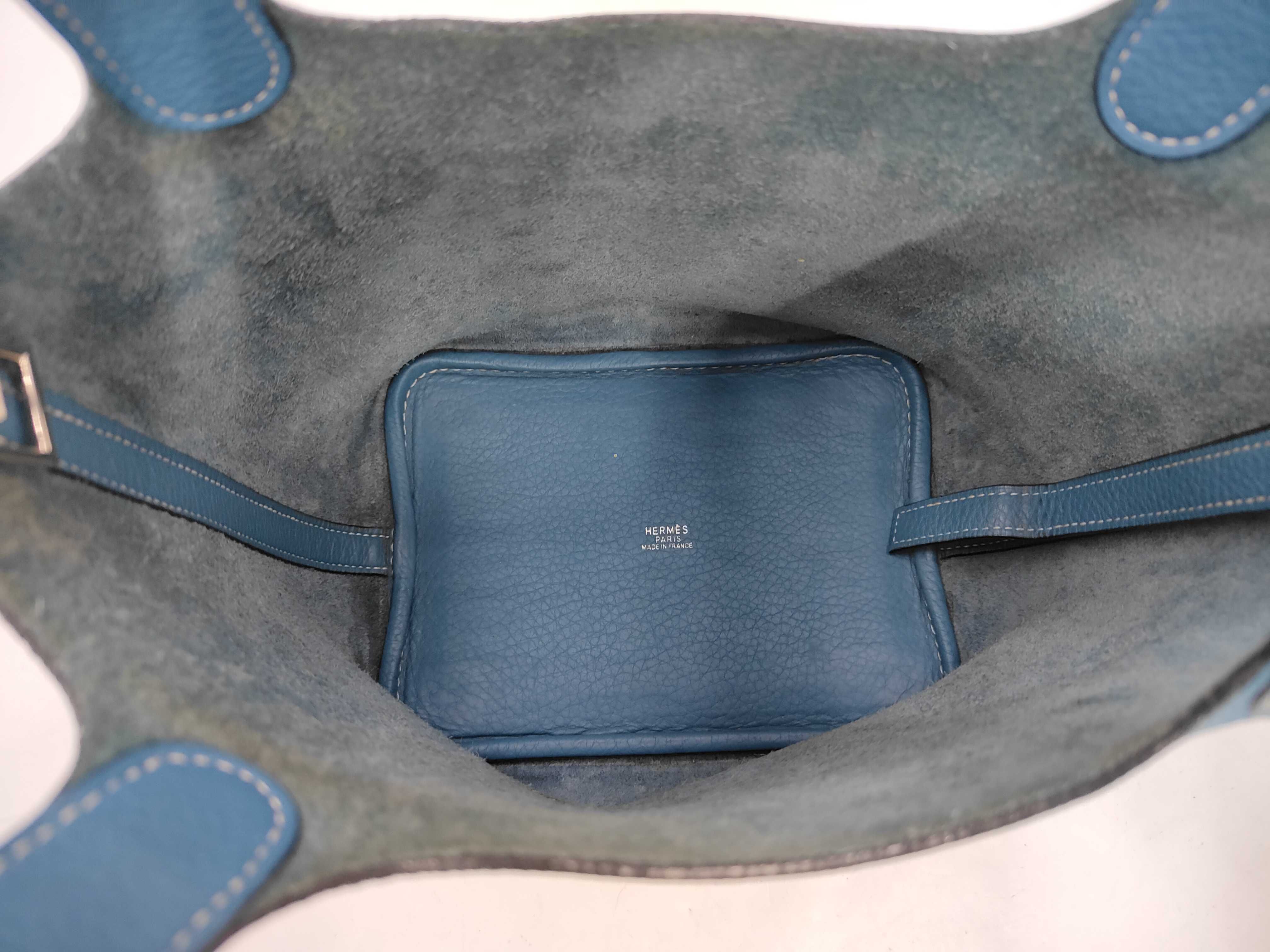 Picotin PM H stamp Blue Handbag — view 8