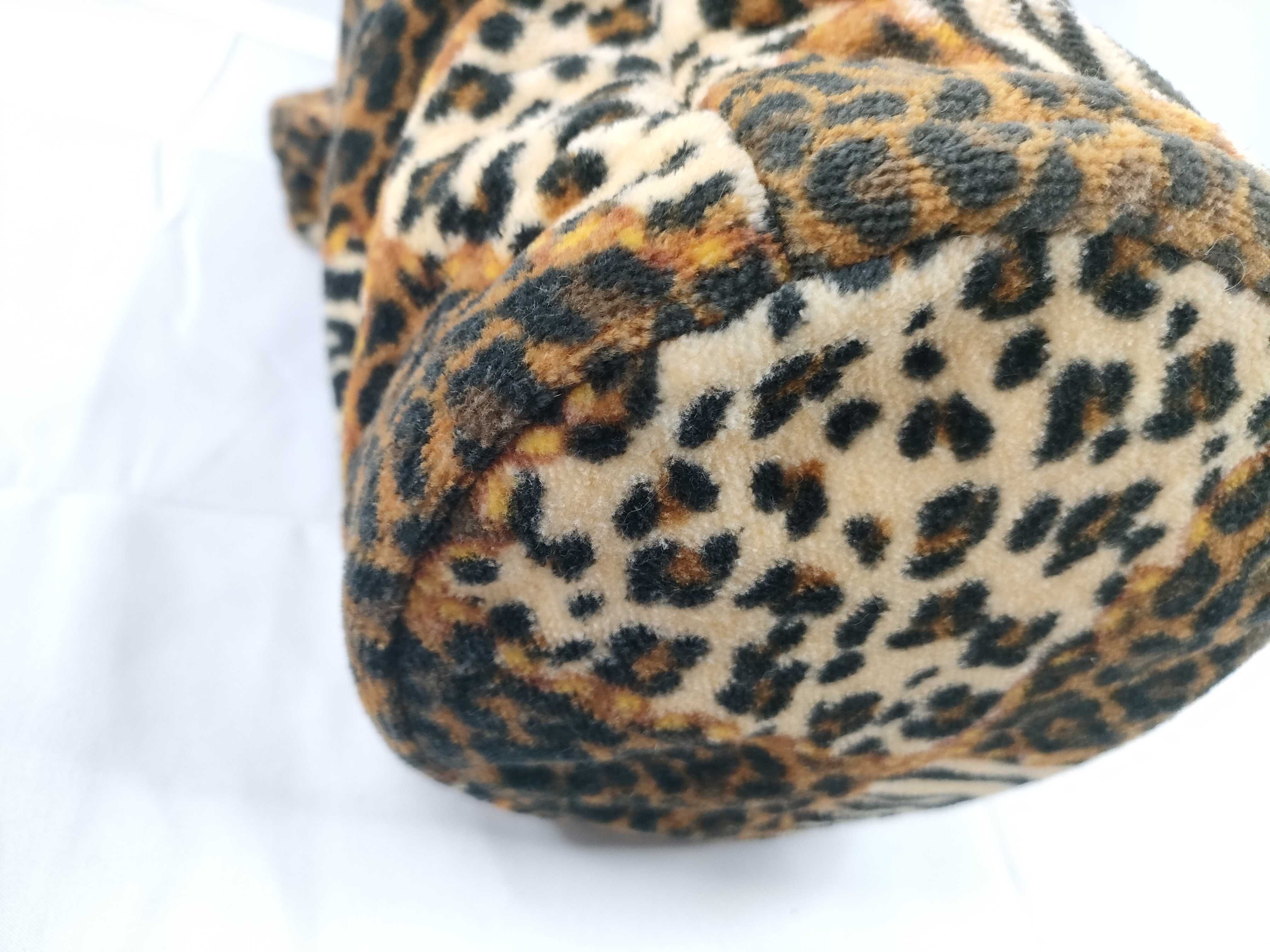 terry cloth leopard print embroidered logo CD hardware vanity bag handbag — view 3