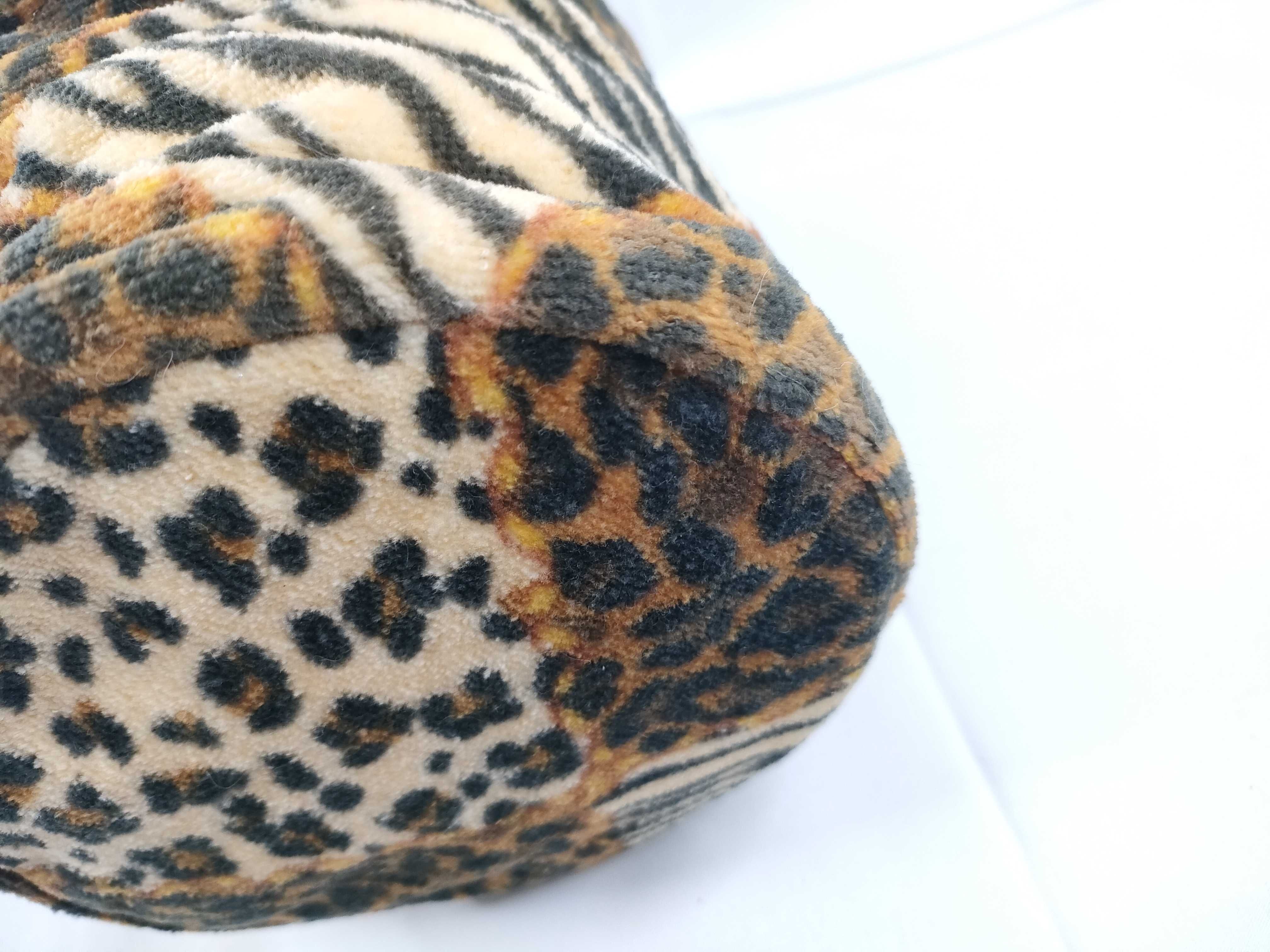 terry cloth leopard print embroidered logo CD hardware vanity bag handbag — view 5