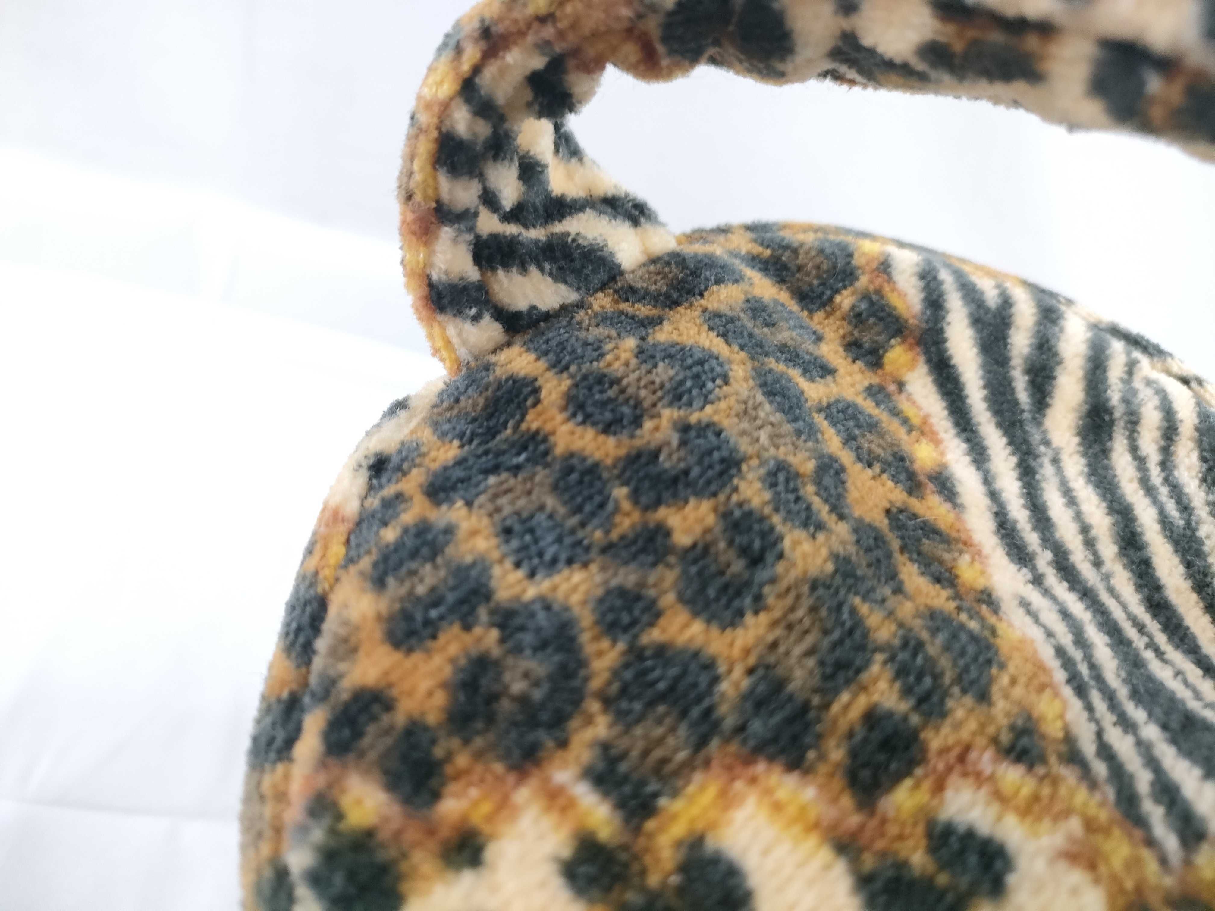 terry cloth leopard print embroidered logo CD hardware vanity bag handbag — view 7