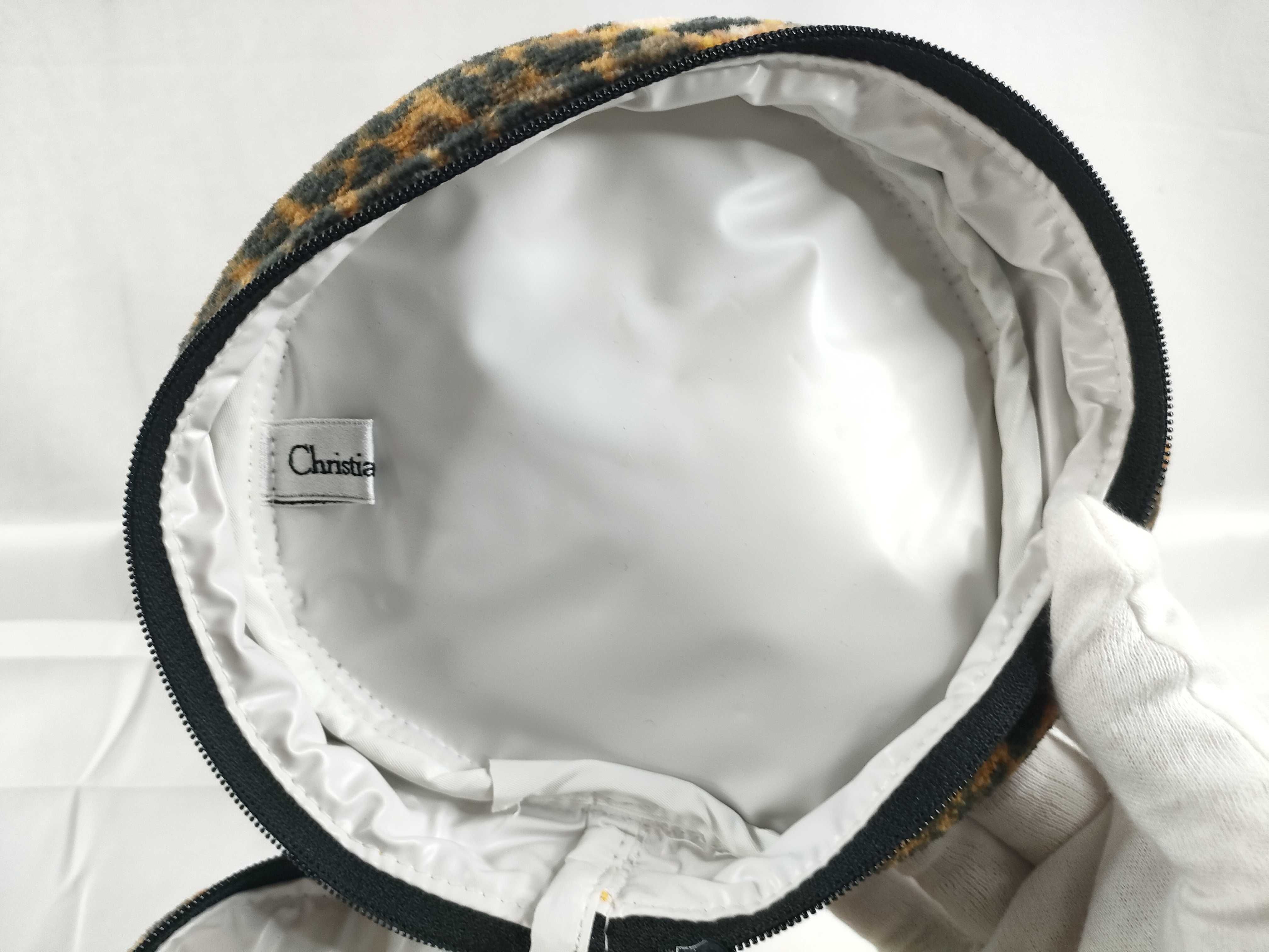 terry cloth leopard print embroidered logo CD hardware vanity bag handbag — view 8