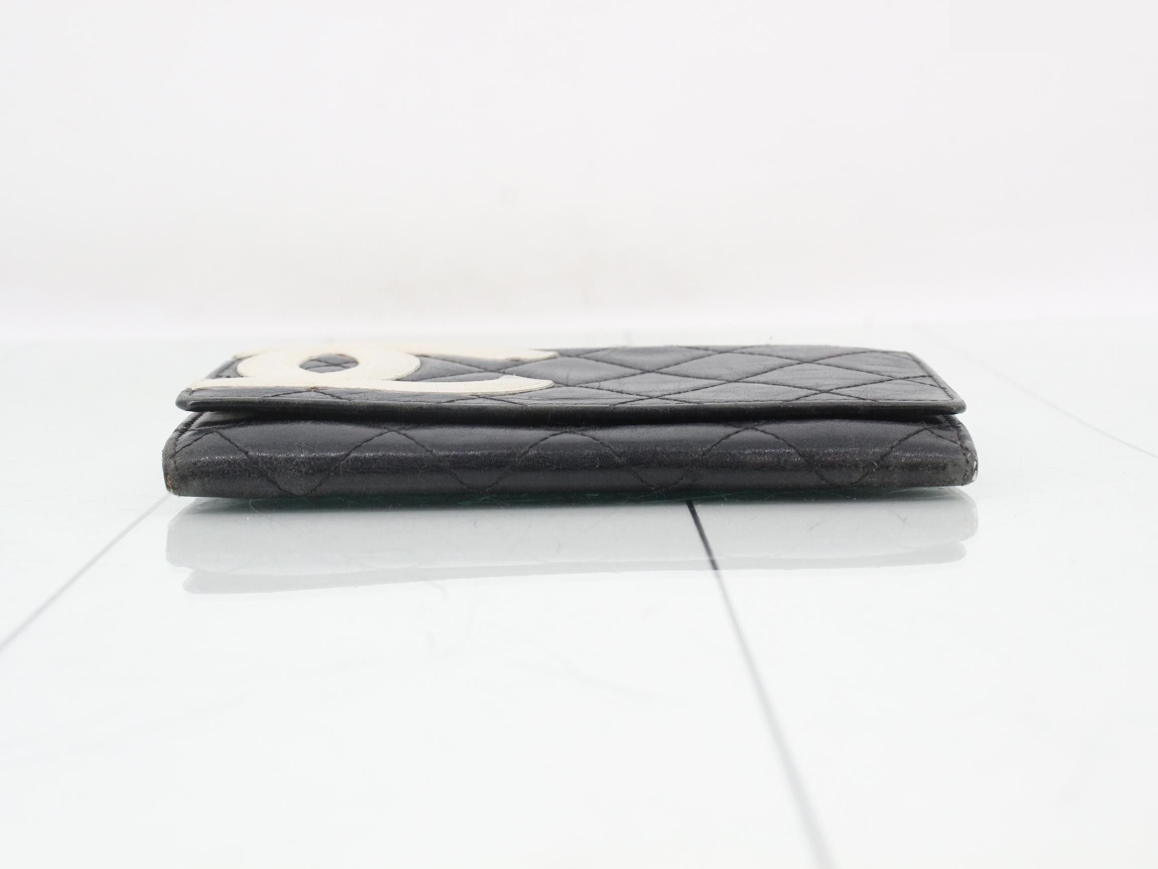 Cambon Line (Bag) Flap Wallet, Black and White — view 3