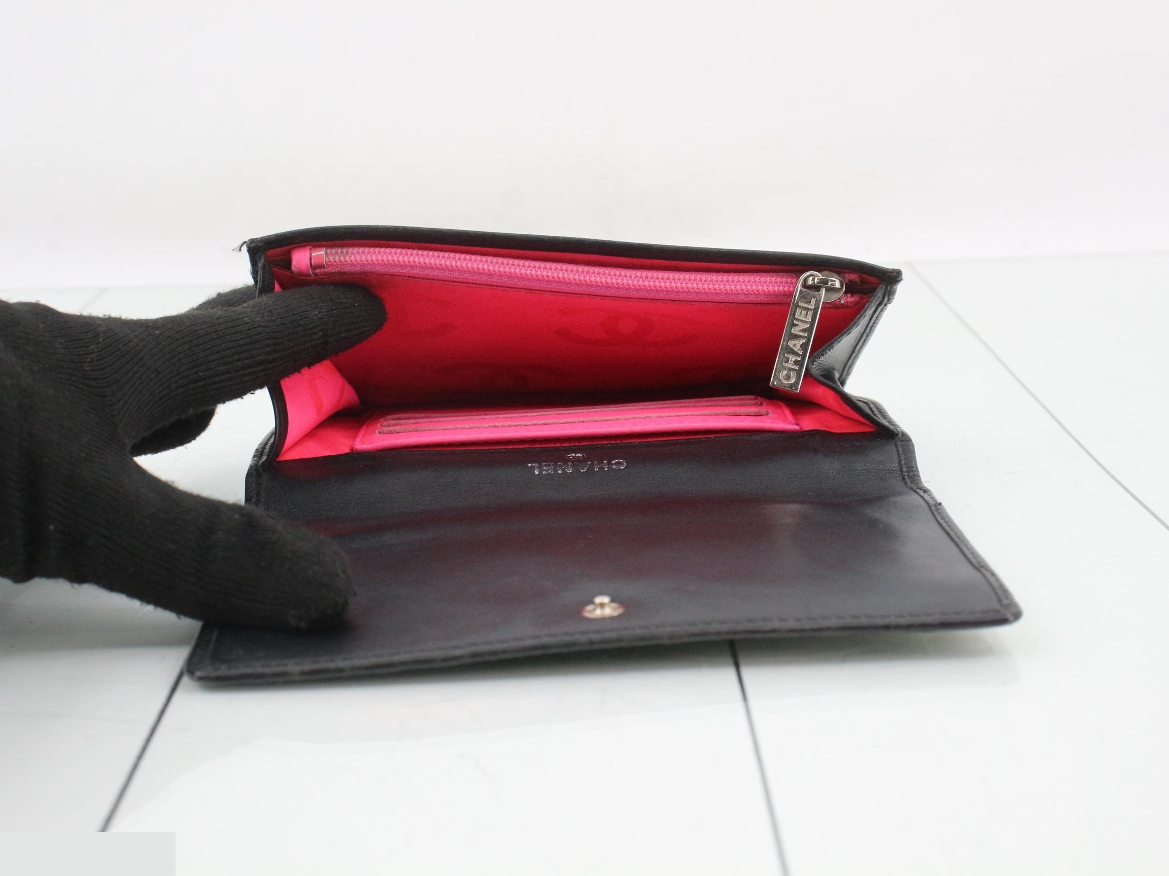 Cambon Line (Bag) Flap Wallet, Black and White — view 4