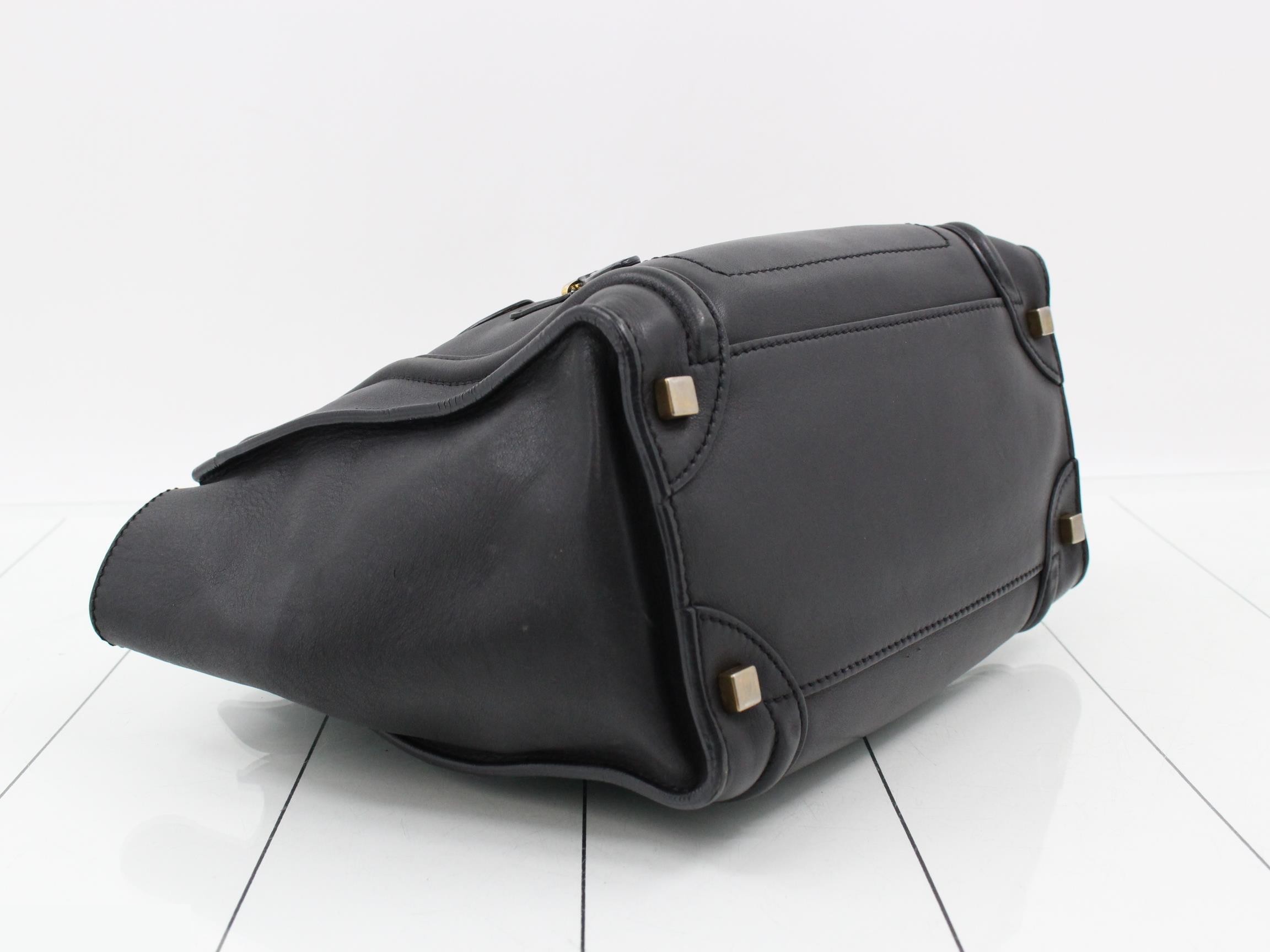 Leather Handbag, Black — view 5