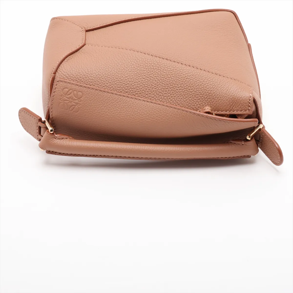 Puzzle Edge Mini Leather 2-Way Handbag, Beige — view 5
