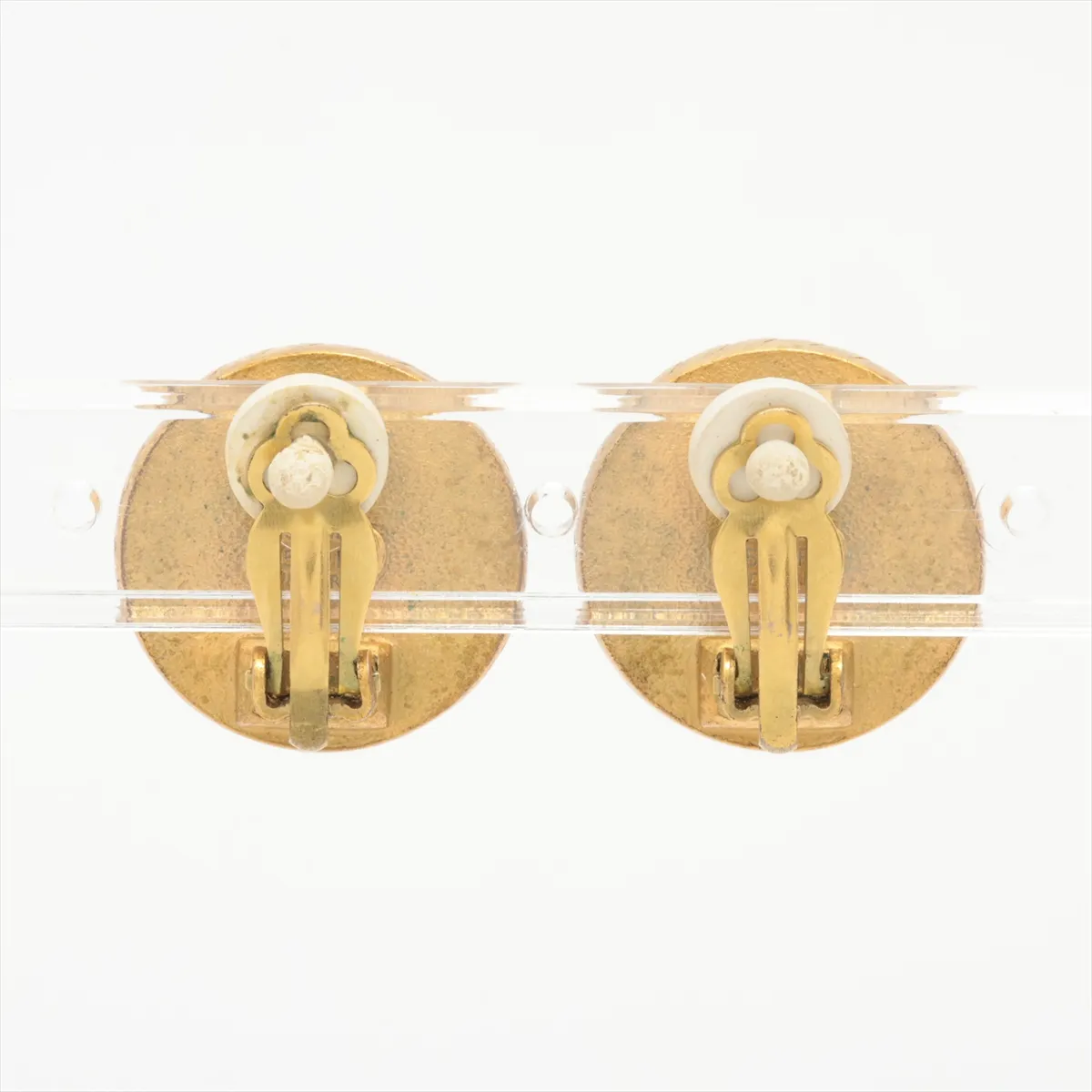 Coco Mark 95P Earrings (Pair) GP Gold x Black. — view 2
