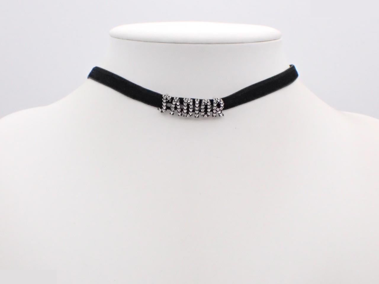 JADIOR Rhinestone Velour Choker, Chain approx. 38cm — view 3