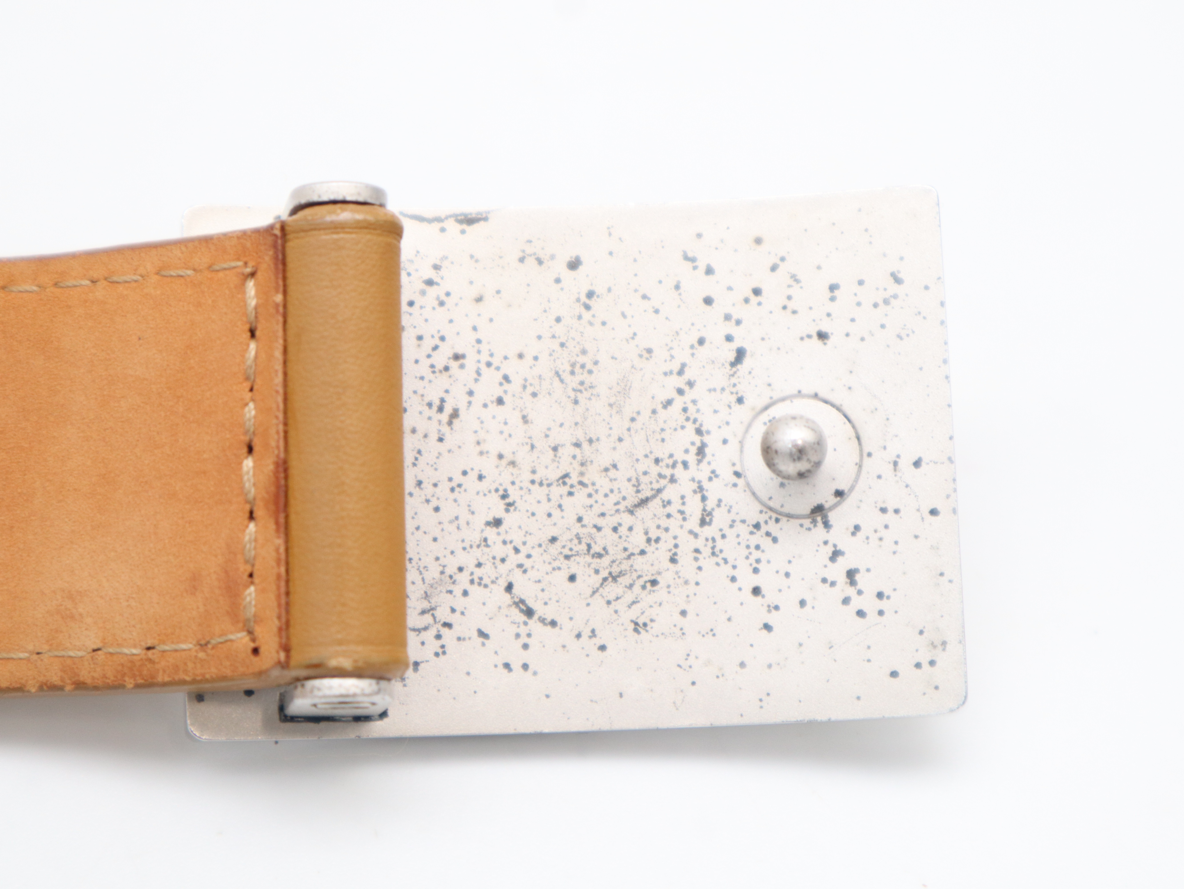 M6812 Leather Belt - Sand Beige, Size 95/38 — view 4