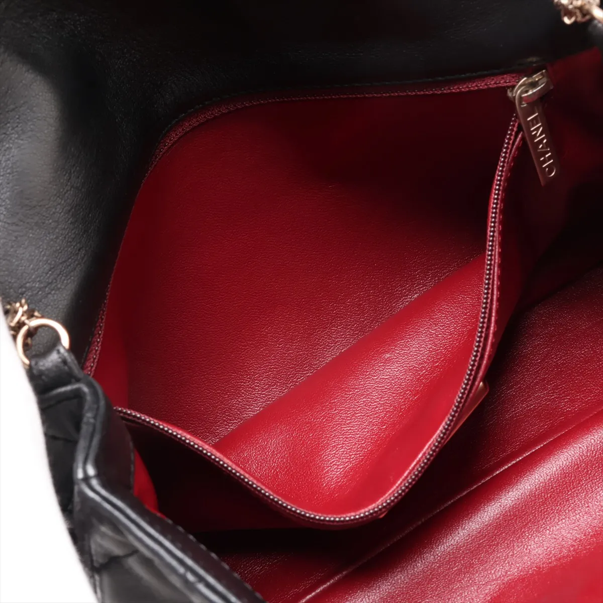 Matelassé Lambskin Single Flap Single Chain Bag, Pearl Black with Gold Hardware, 20335063 (Serial Number in the 20s) — view 7