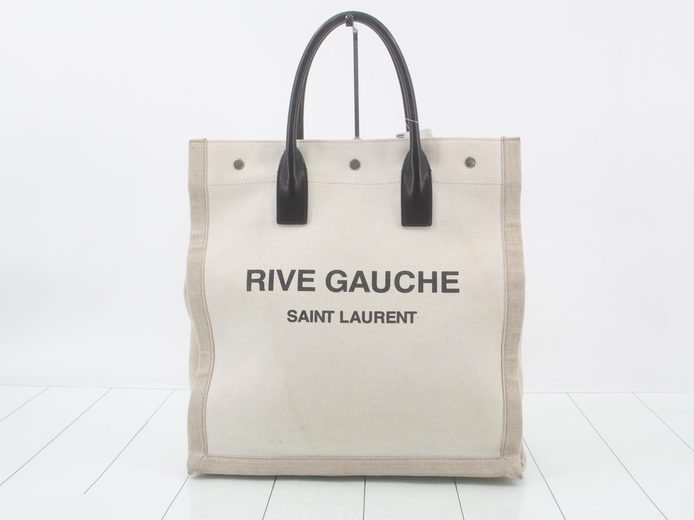 Rive Gauche Tote Bag, Canvas, Black/White