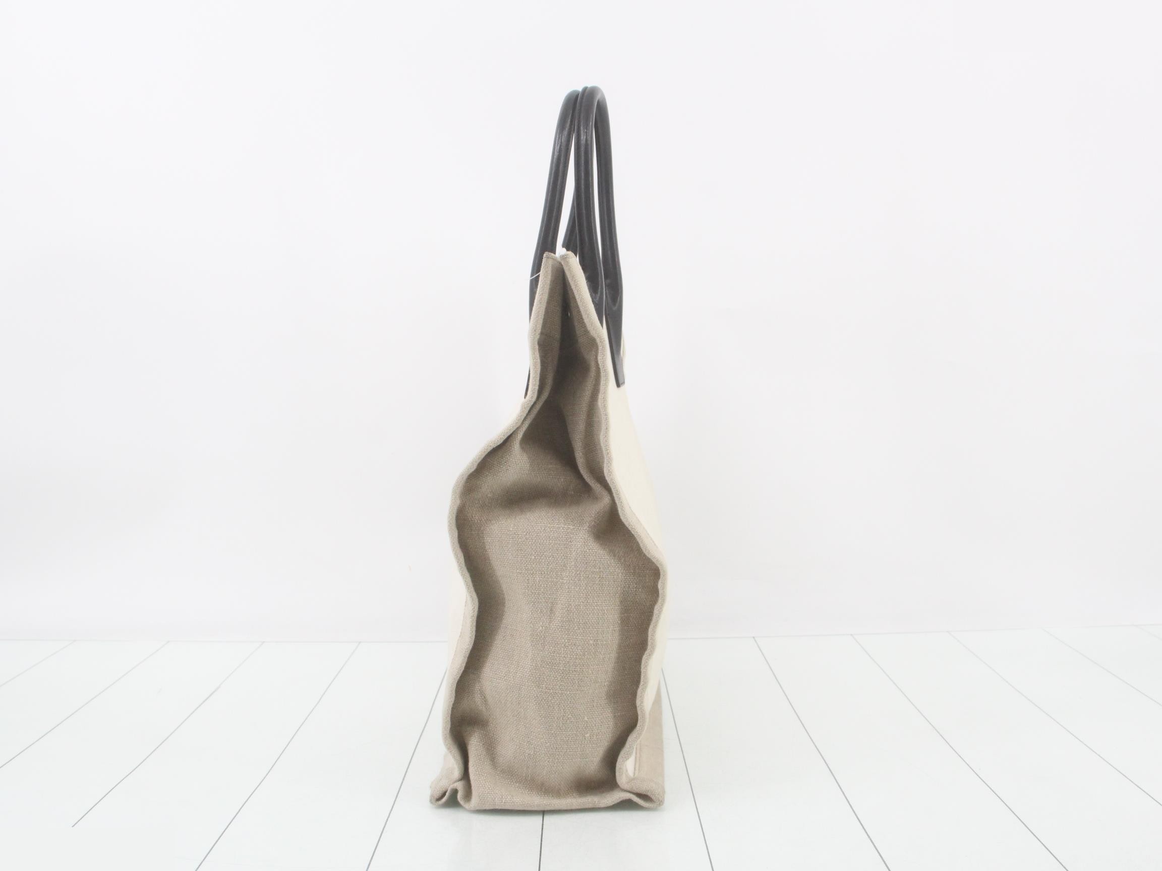 Rive Gauche Tote Bag, Canvas, Black/White — view 3