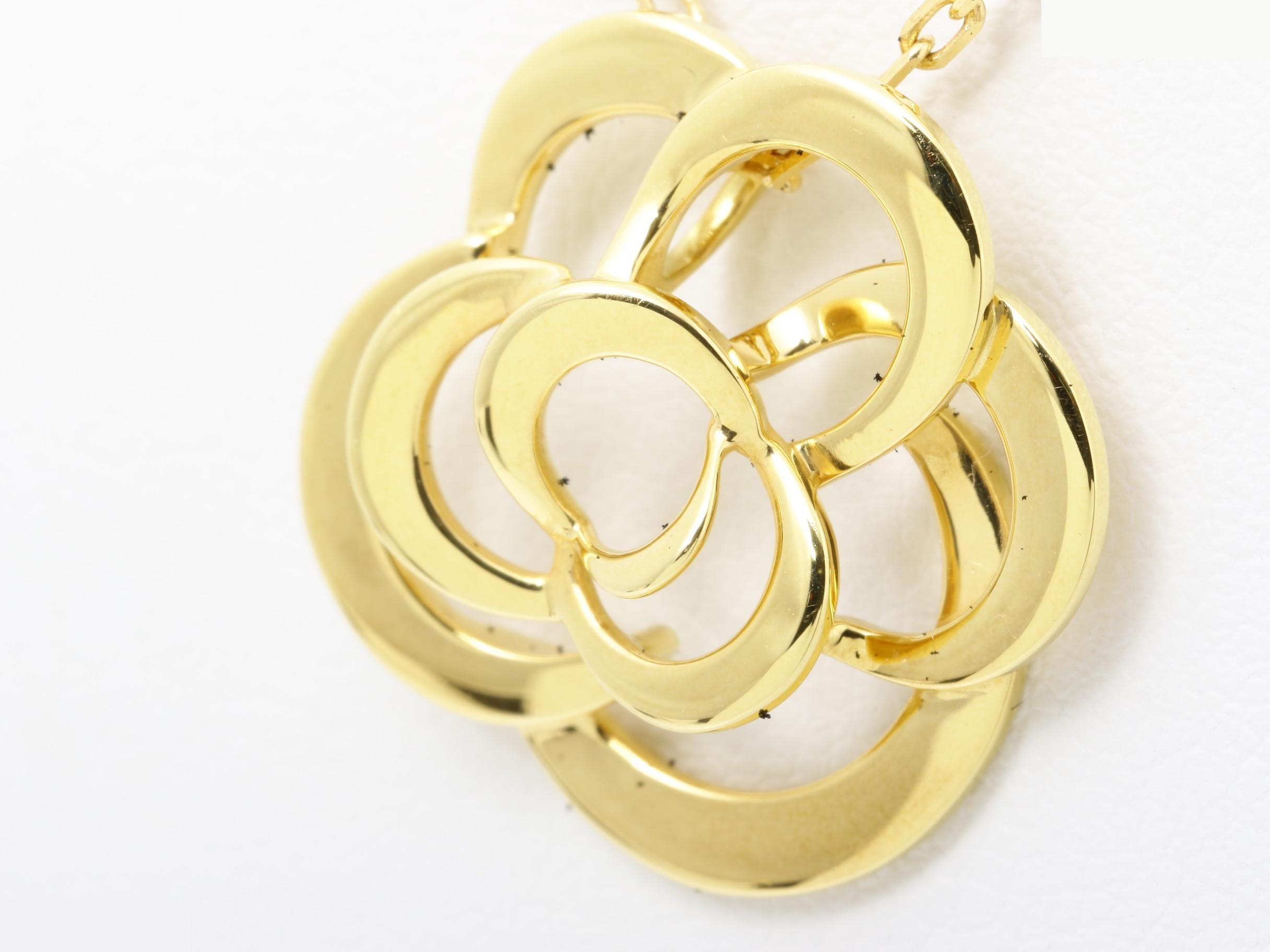 Camellia Collection Pendant, 750YG, 5.8g, 40cm — view 3