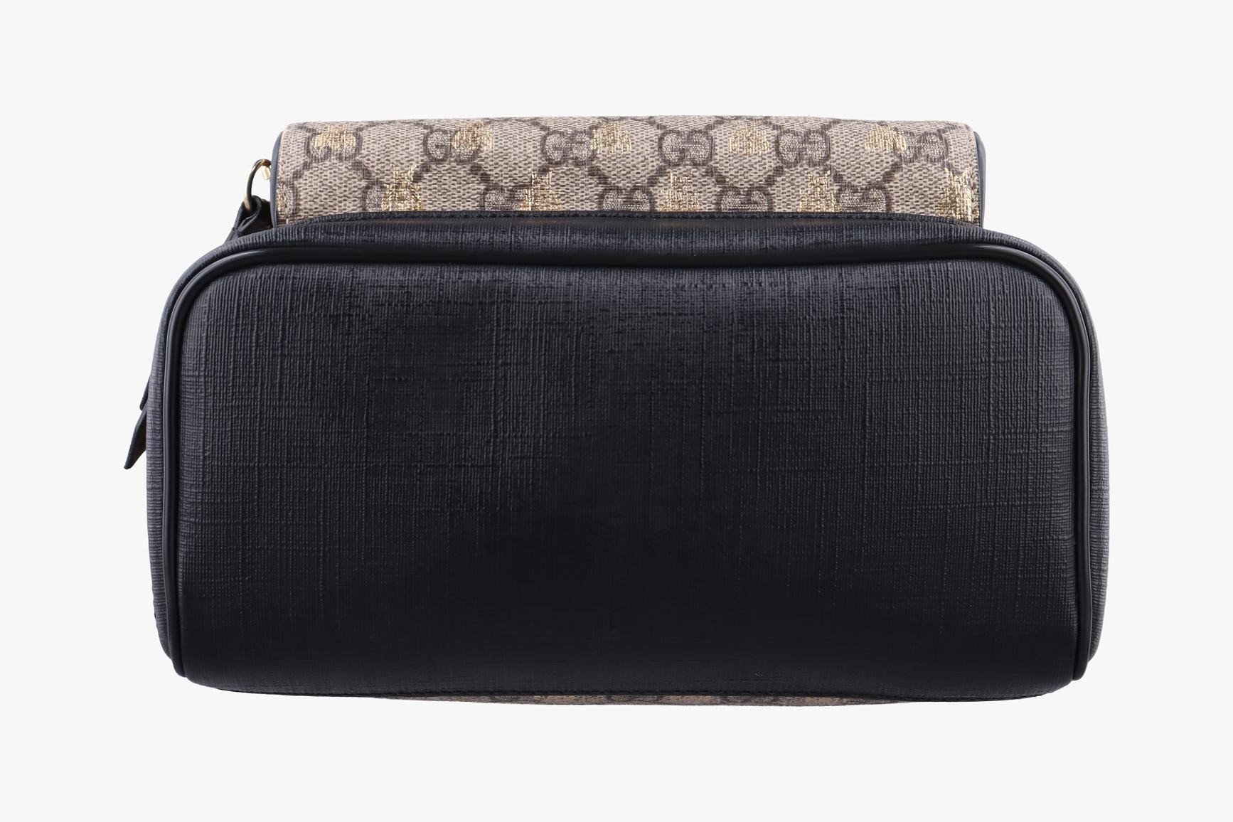 GG Supreme Bee PVC Coated Canvas x Leather Beige x Black — view 3