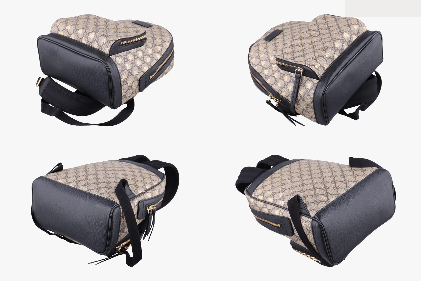GG Supreme Bee PVC Coated Canvas x Leather Beige x Black — view 4