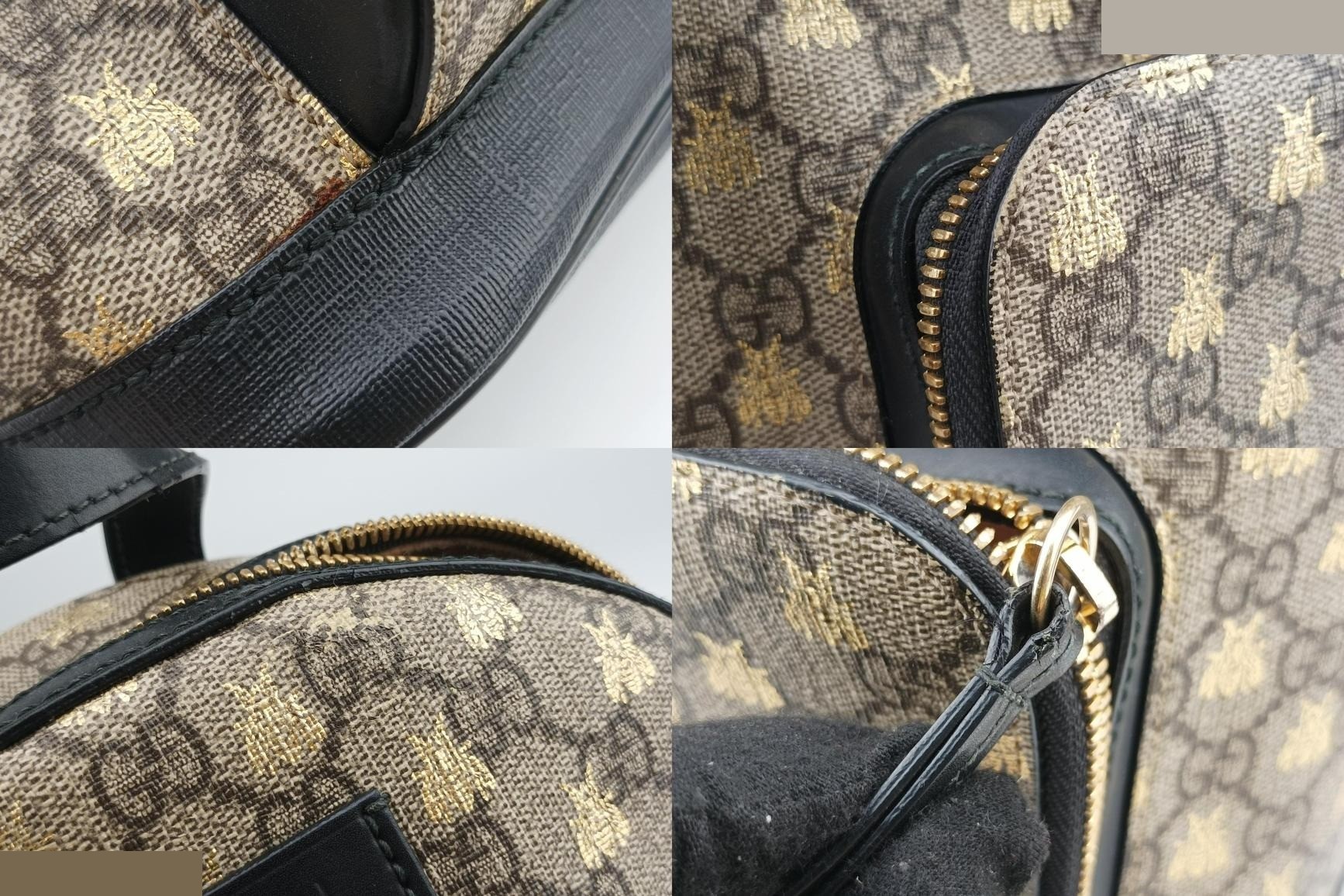 GG Supreme Bee PVC Coated Canvas x Leather Beige x Black — view 9
