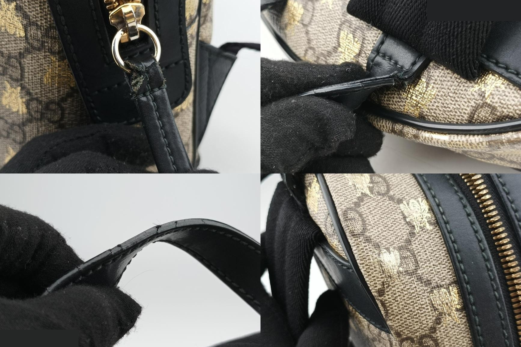 GG Supreme Bee PVC Coated Canvas x Leather Beige x Black — view 10