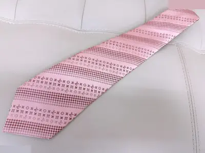Monogram Jacquard Silk Tie, Pink