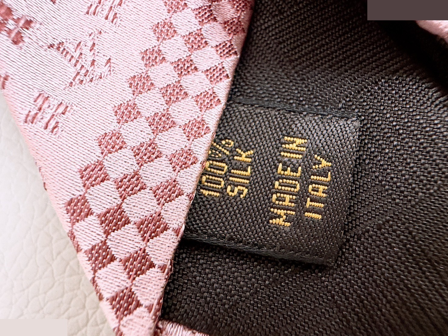 Monogram Jacquard Silk Tie, Pink — view 8