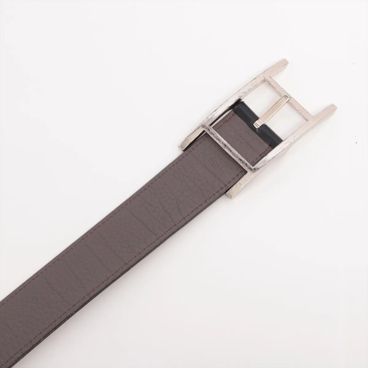 H Belt Q: 2013 Belt 90 Leather x Metal Black x Gray — view 2
