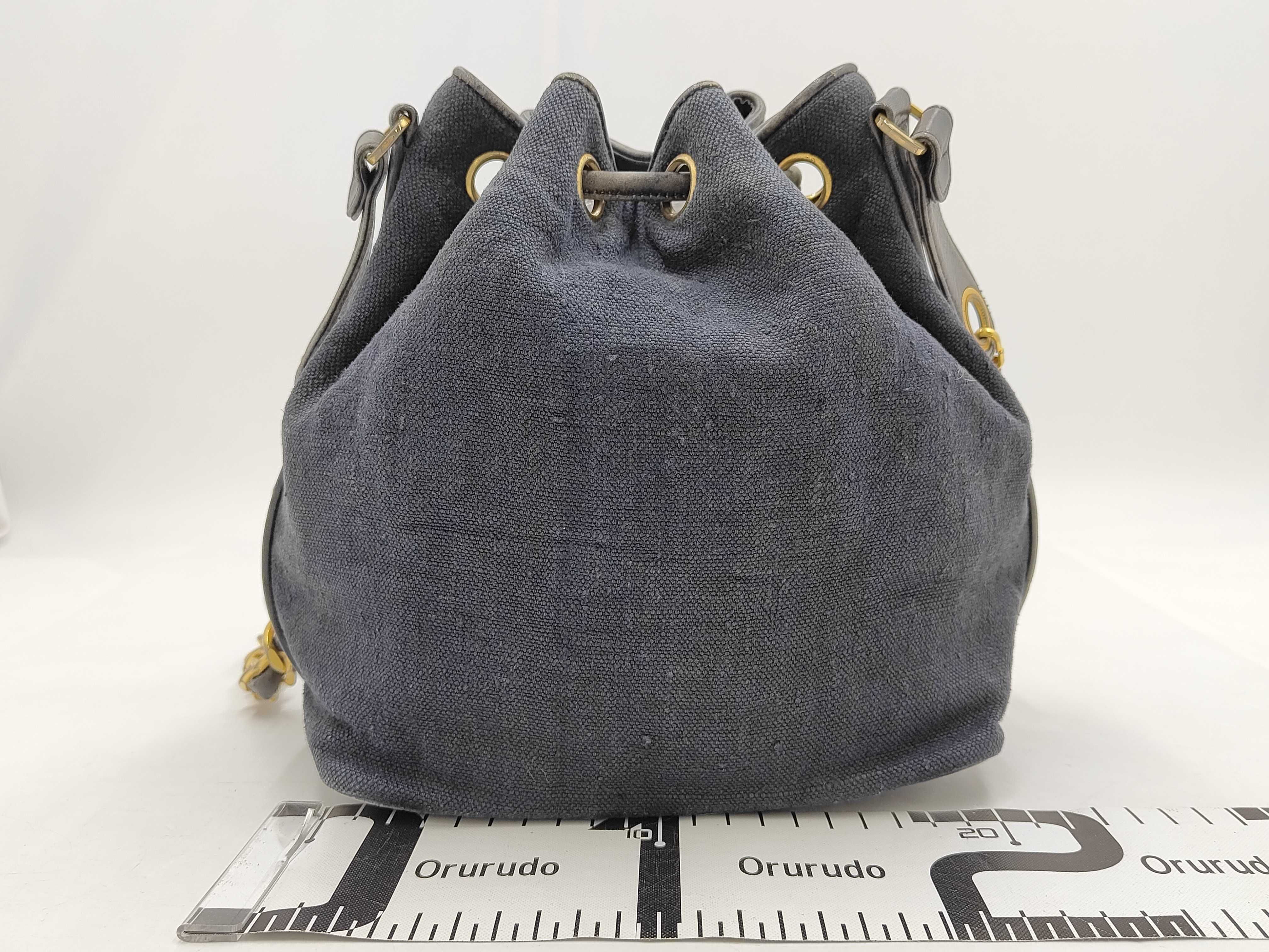Denim Coco Mark Drawstring Chain Shoulder Bag — view 2