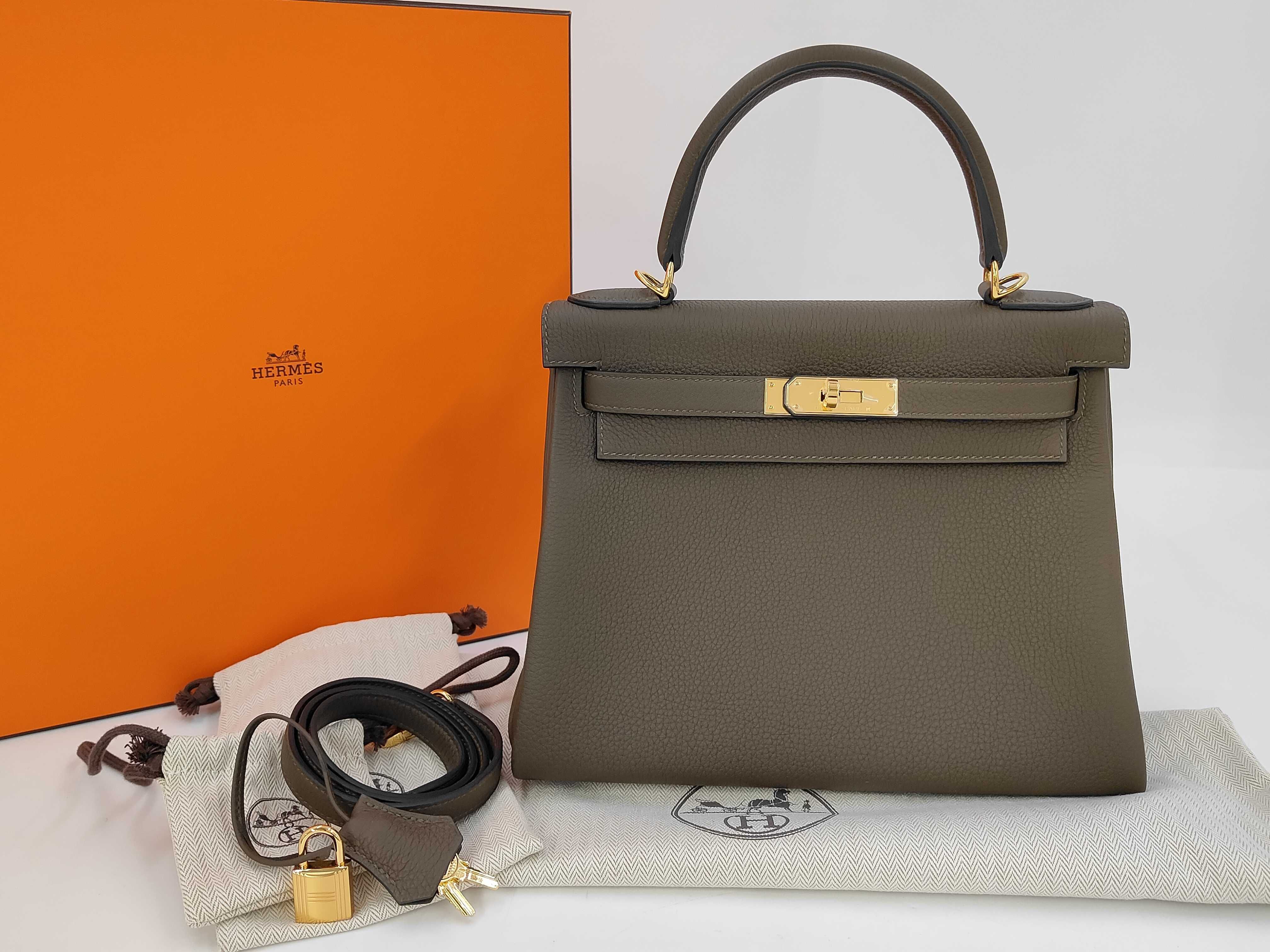Kelly 28 Togo Vert Roden Gold Hardware G Stamp Shoulder Bag