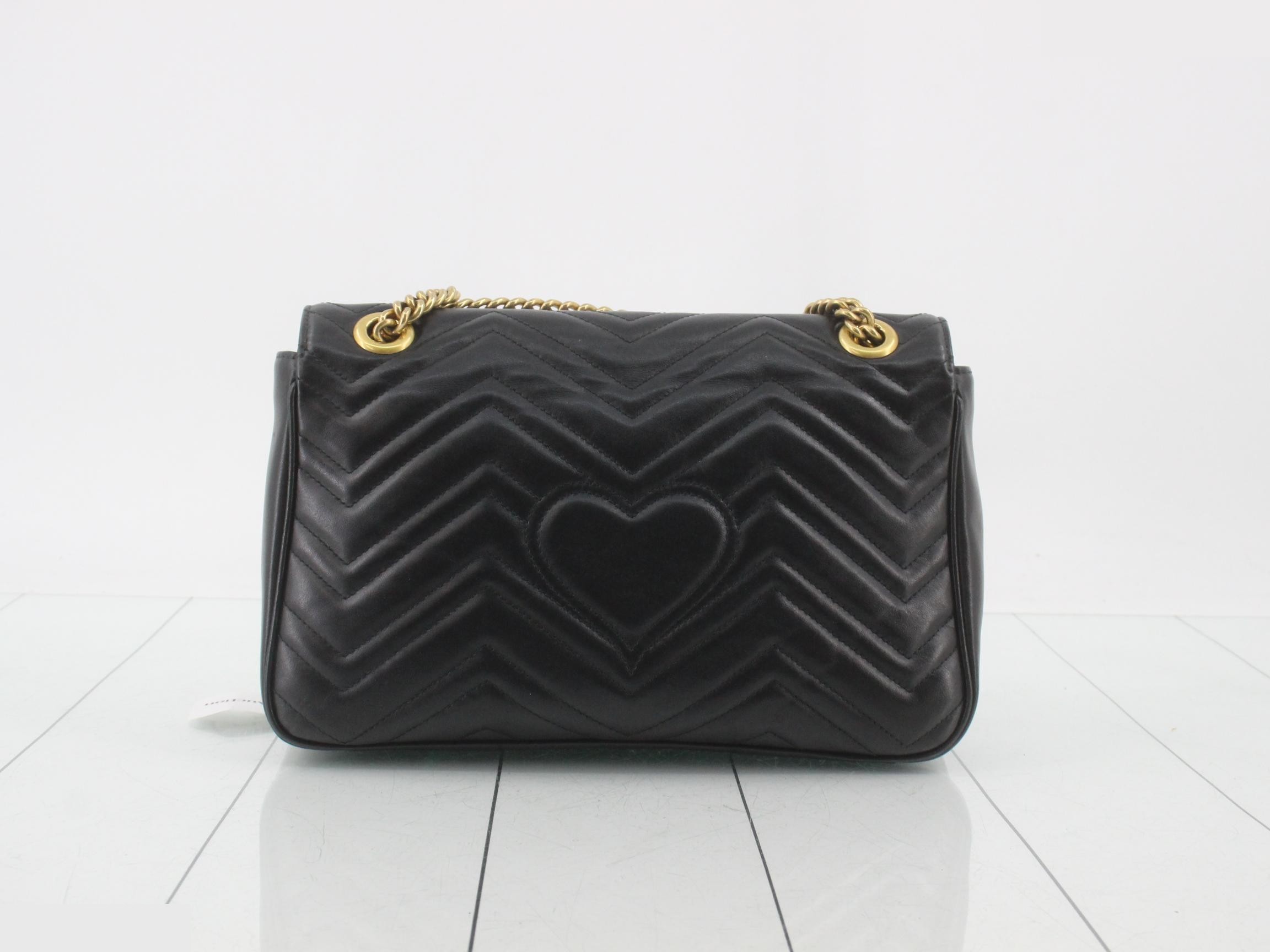 GG Marmont Shoulder Bag, Leather, Black — view 2