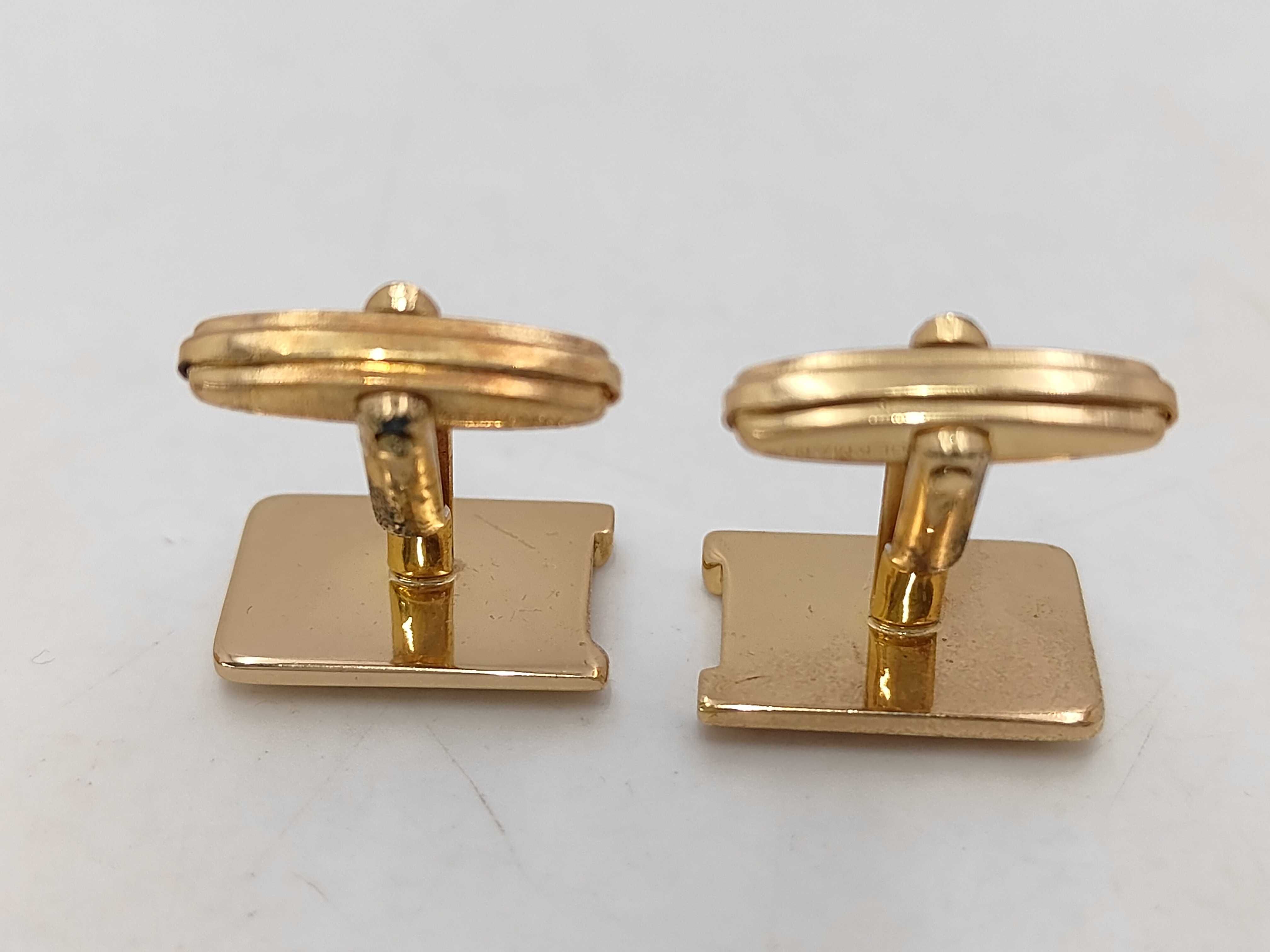 Logo Gold x White Cufflinks Tie Clip & Cufflinks — view 2