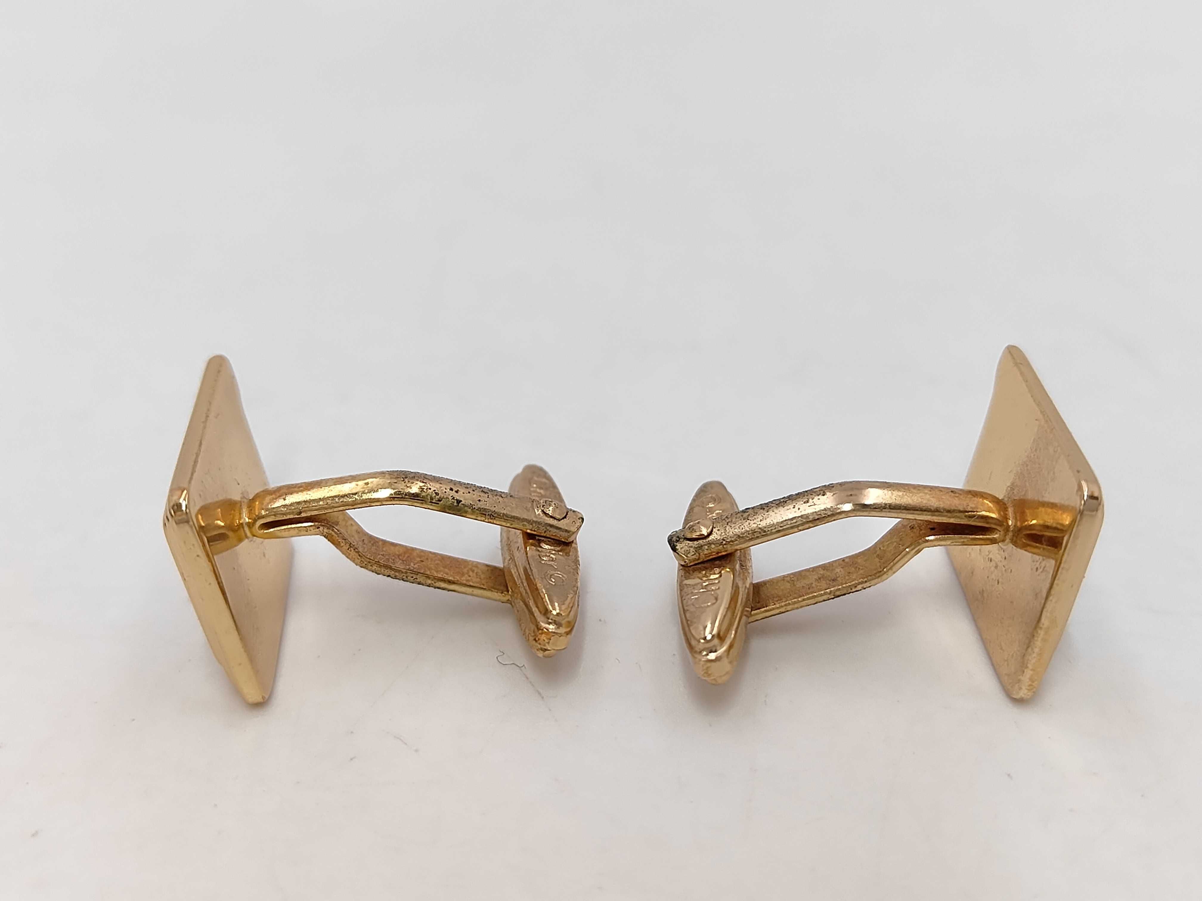 Logo Gold x White Cufflinks Tie Clip & Cufflinks — view 3