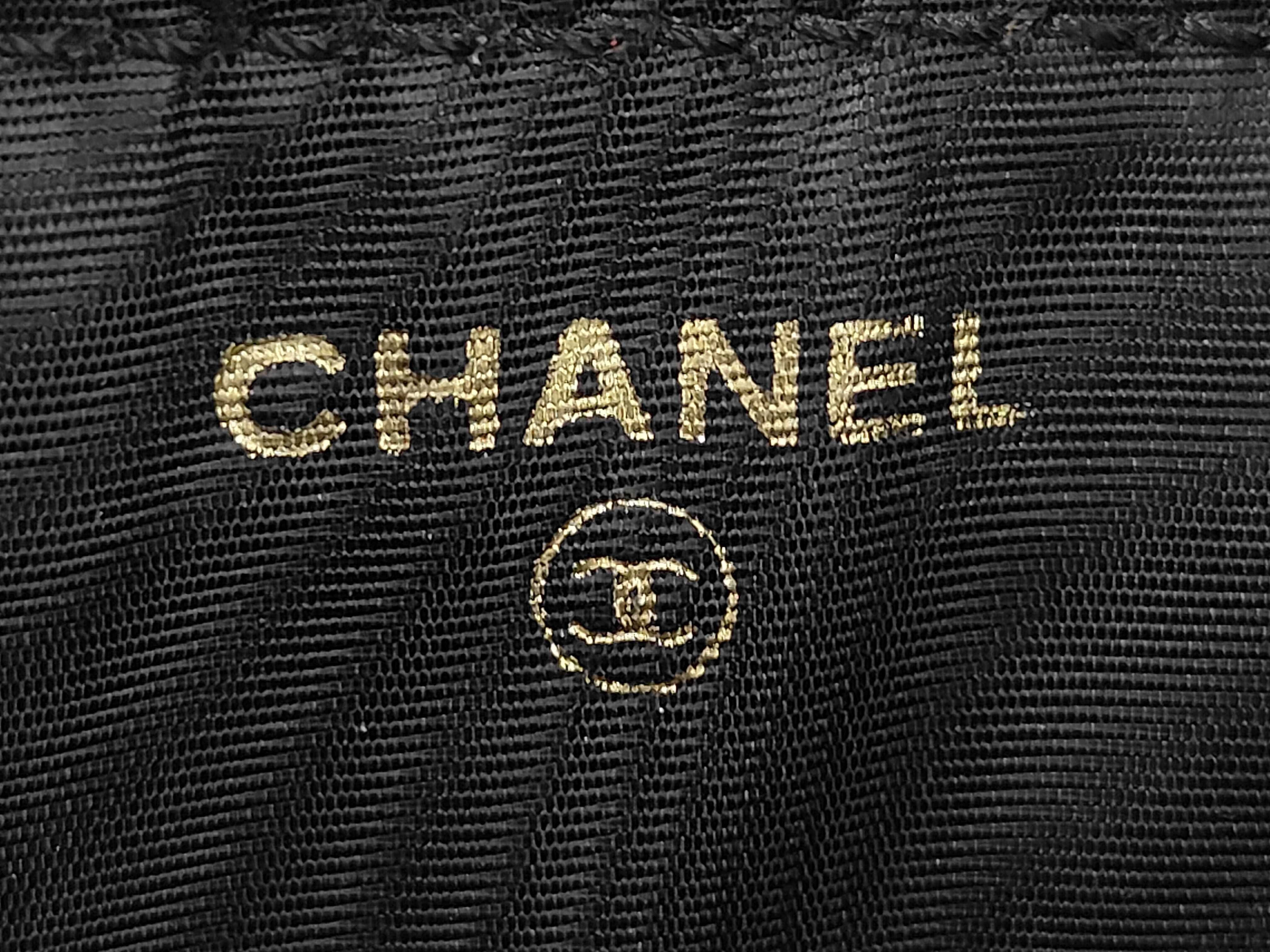 Caviar Skin Coco Mark Round Zip Long Wallet Black — view 6