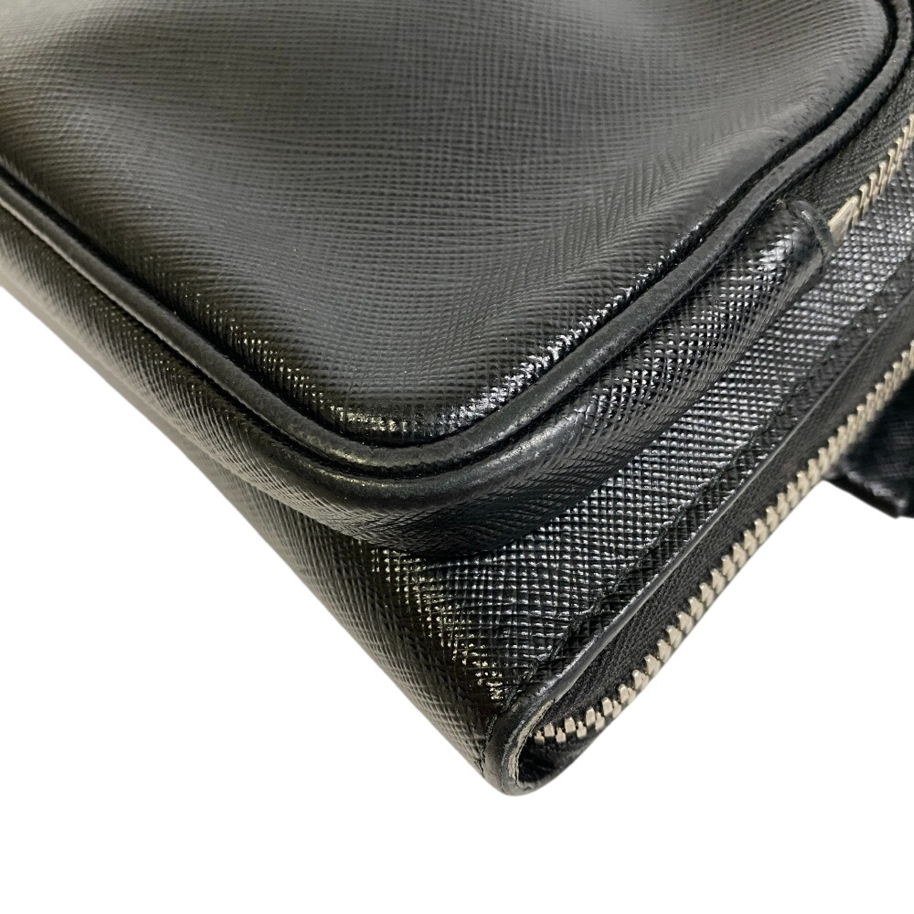 2VH156 Waist Pouch, Triangle Logo Plate, Leather Body Bag, Black, Brand Shoulder Bag — view 4
