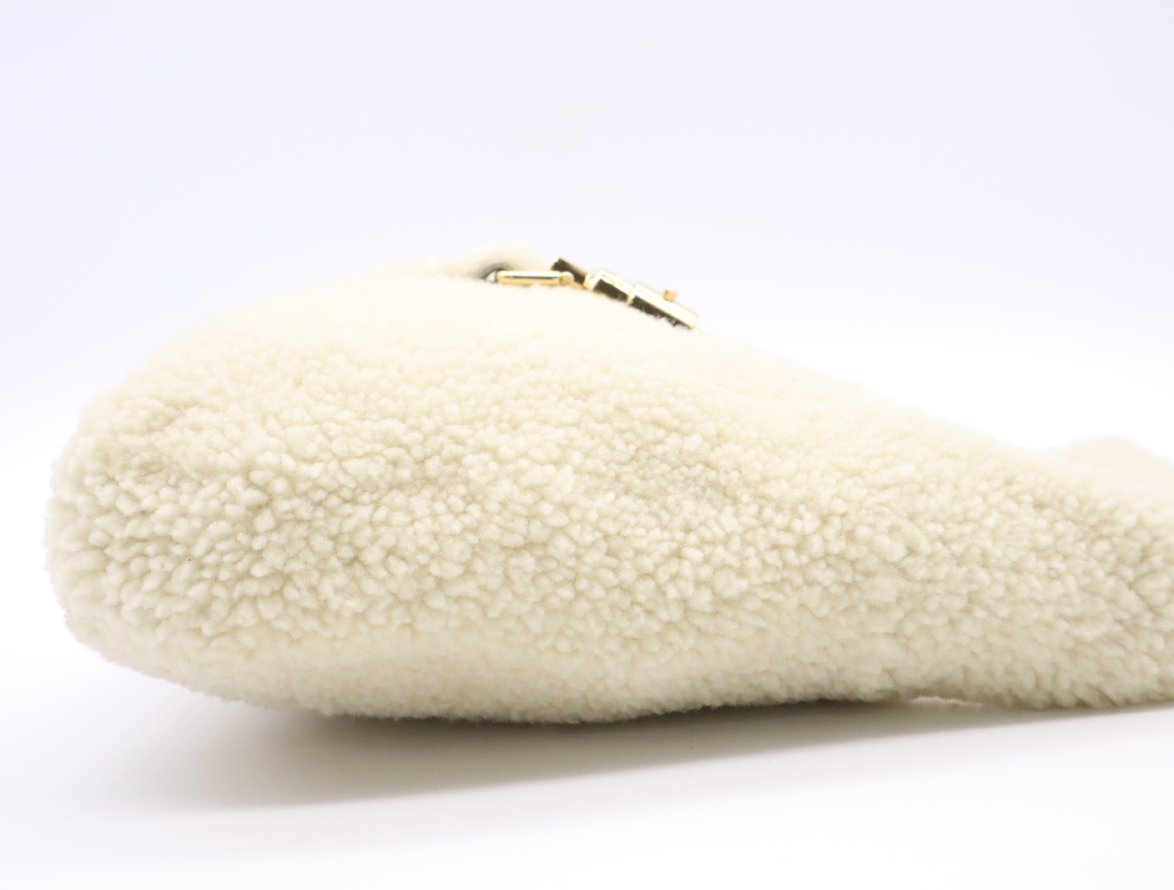636709 Shearling Jackie 1961 2-way Handbag with White Gold Hardware and Shoulder Strap — view 5