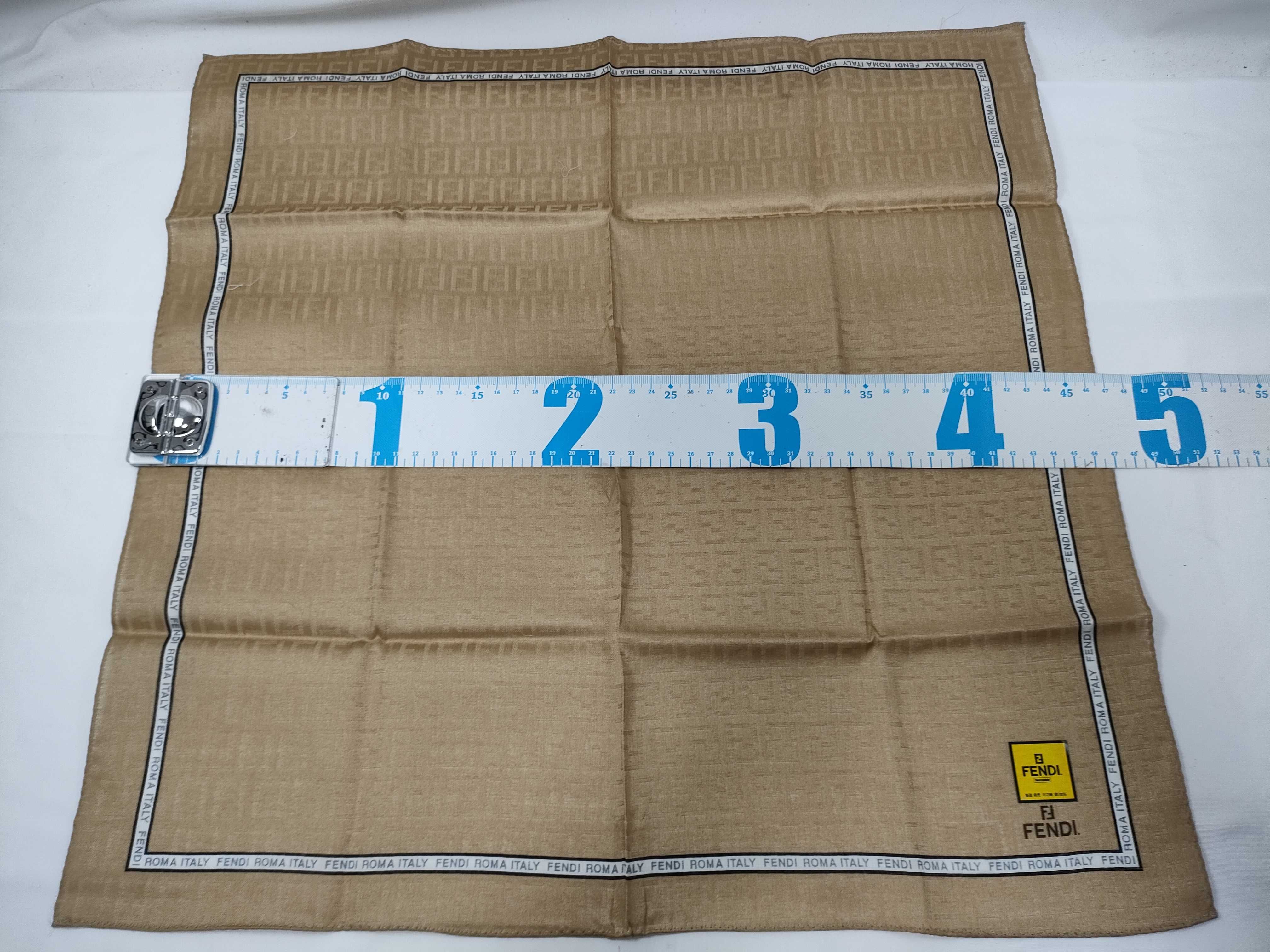 handkerchief scarf with sticker, Zucca design, FF pattern, and other accessories. — view 2