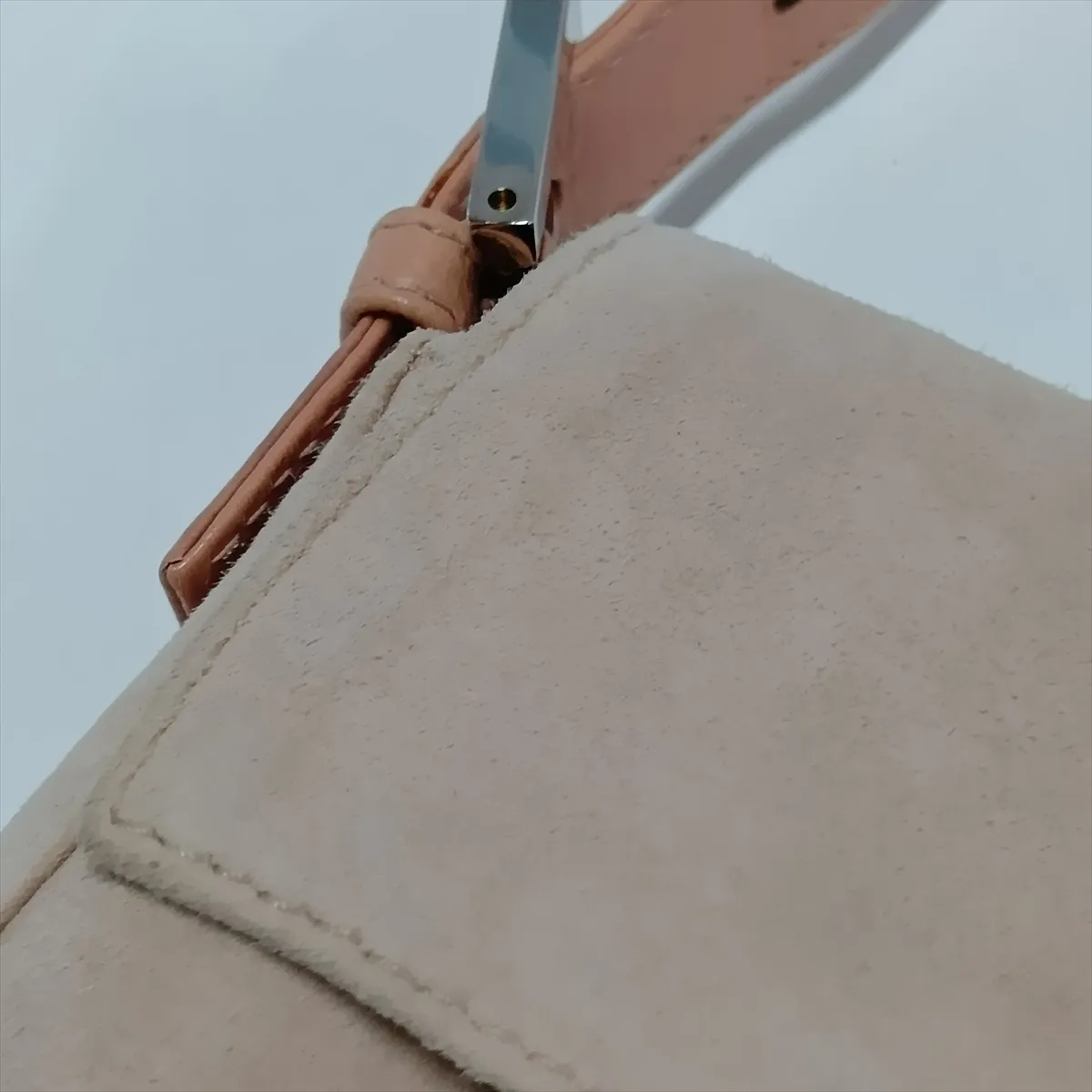 Mamma Bucket Suede x Leather Shoulder Bag Pink — view 14