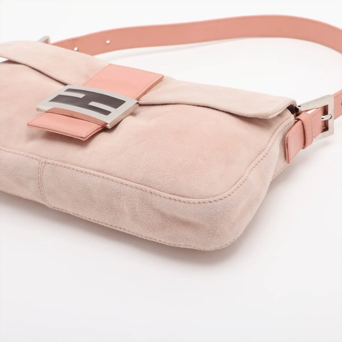 Mamma Bucket Suede x Leather Shoulder Bag Pink — view 3