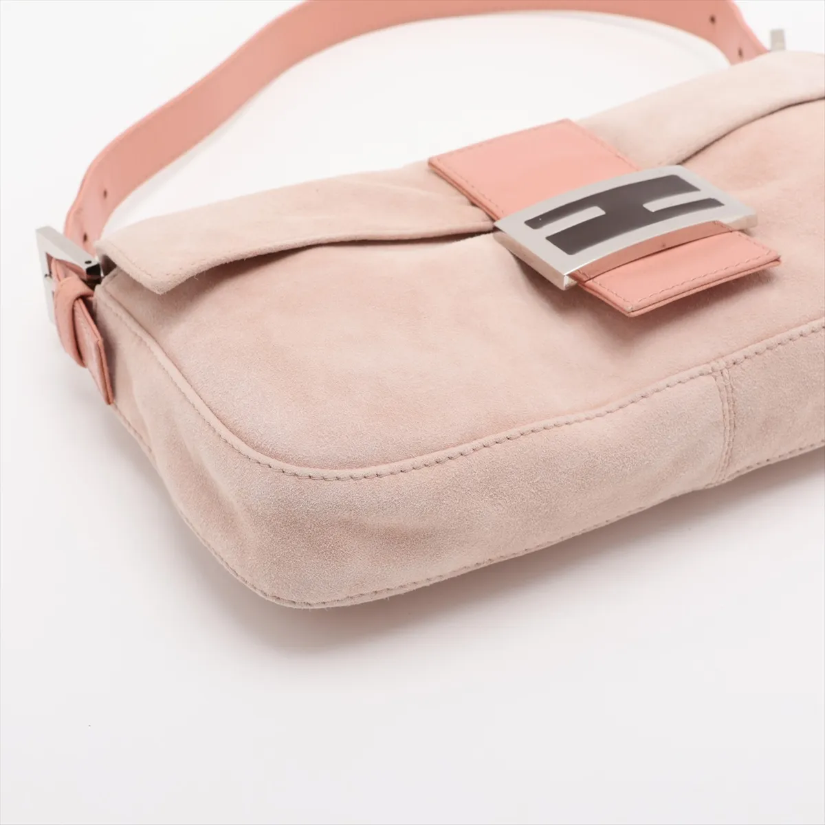 Mamma Bucket Suede x Leather Shoulder Bag Pink — view 4