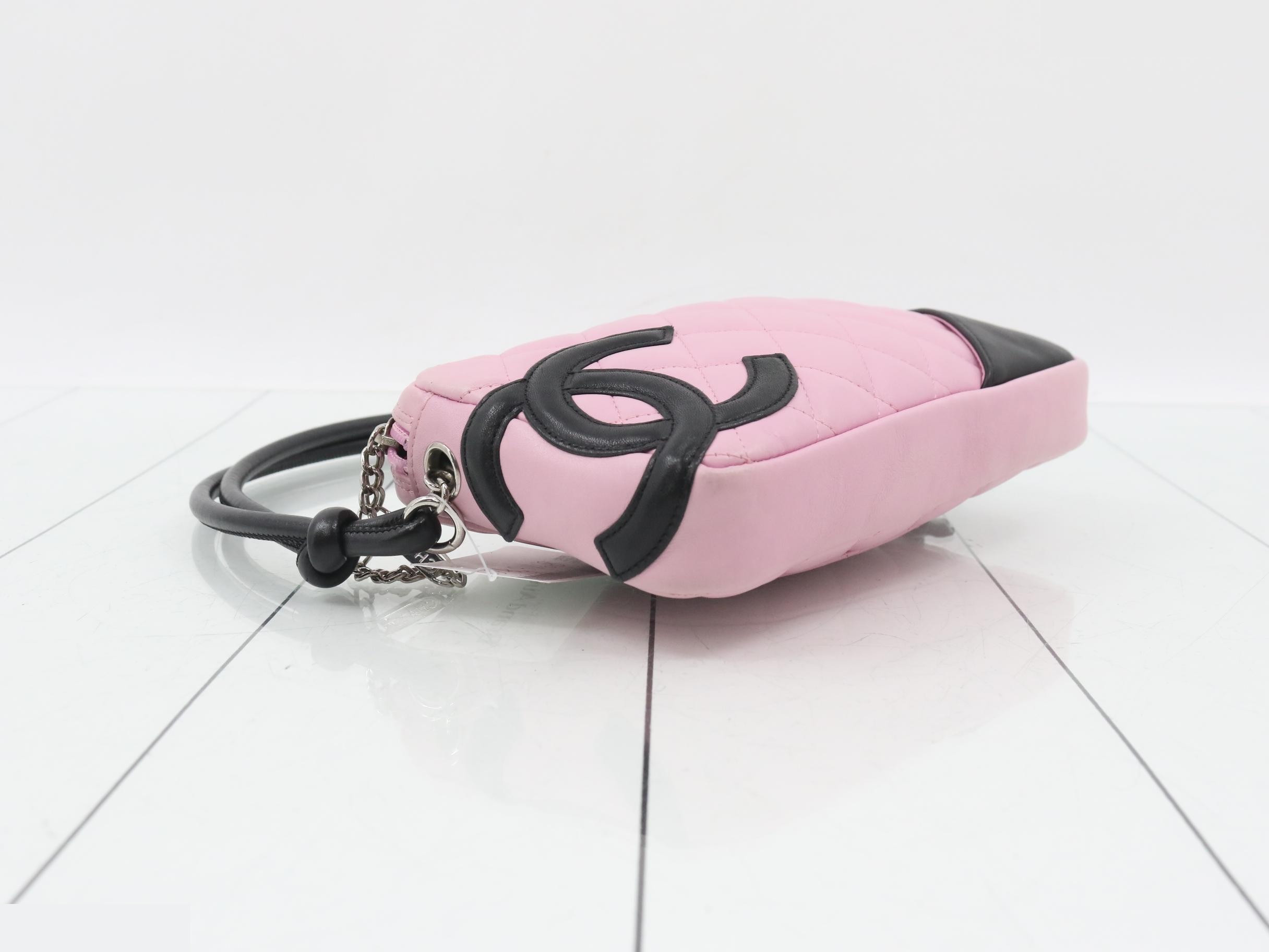 Cambon Line Mini Shoulder Bag, Black x Pink, with sticker, item number 8 — view 5
