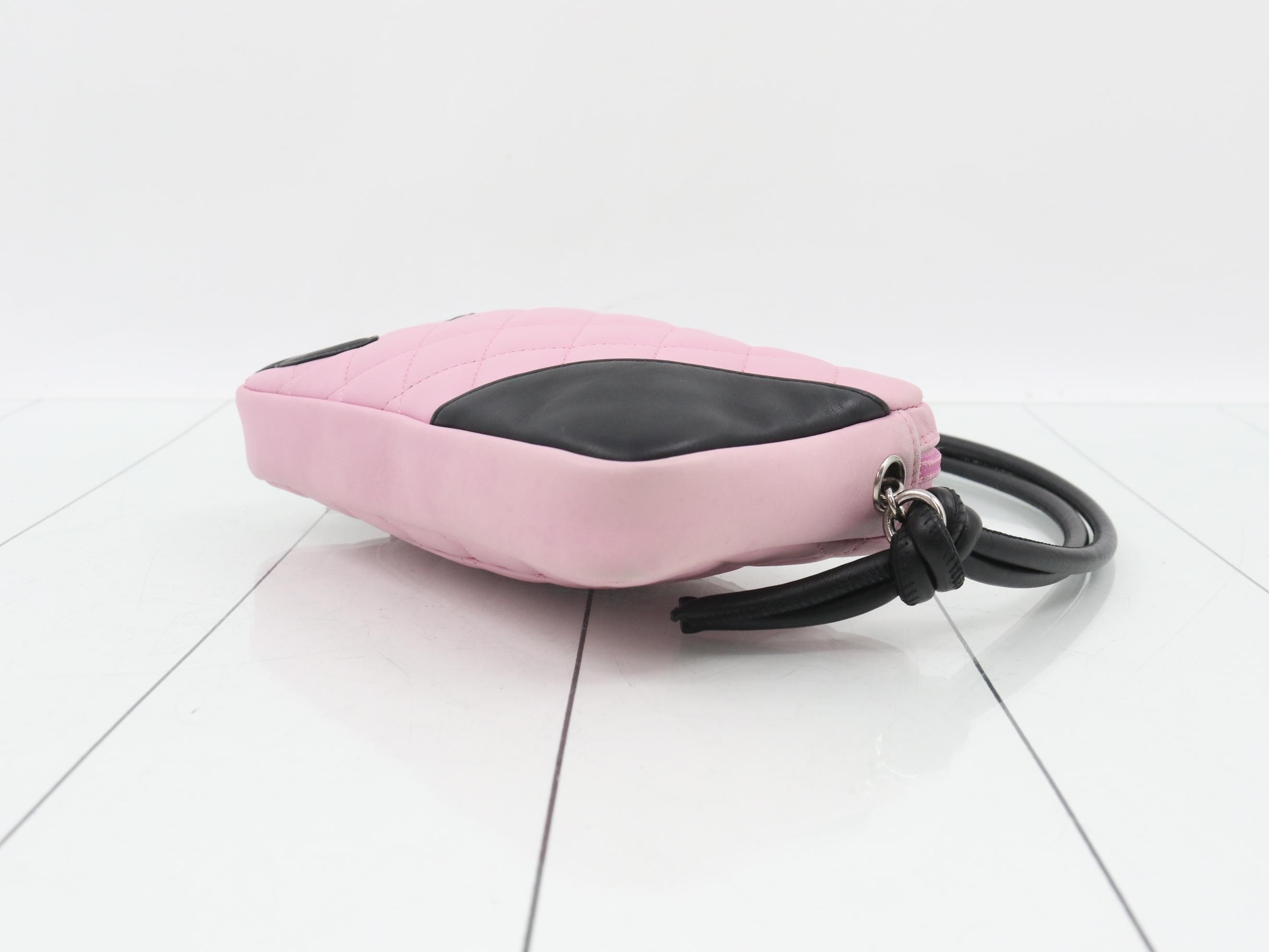 Cambon Line Mini Shoulder Bag, Black x Pink, with sticker, item number 8 — view 6