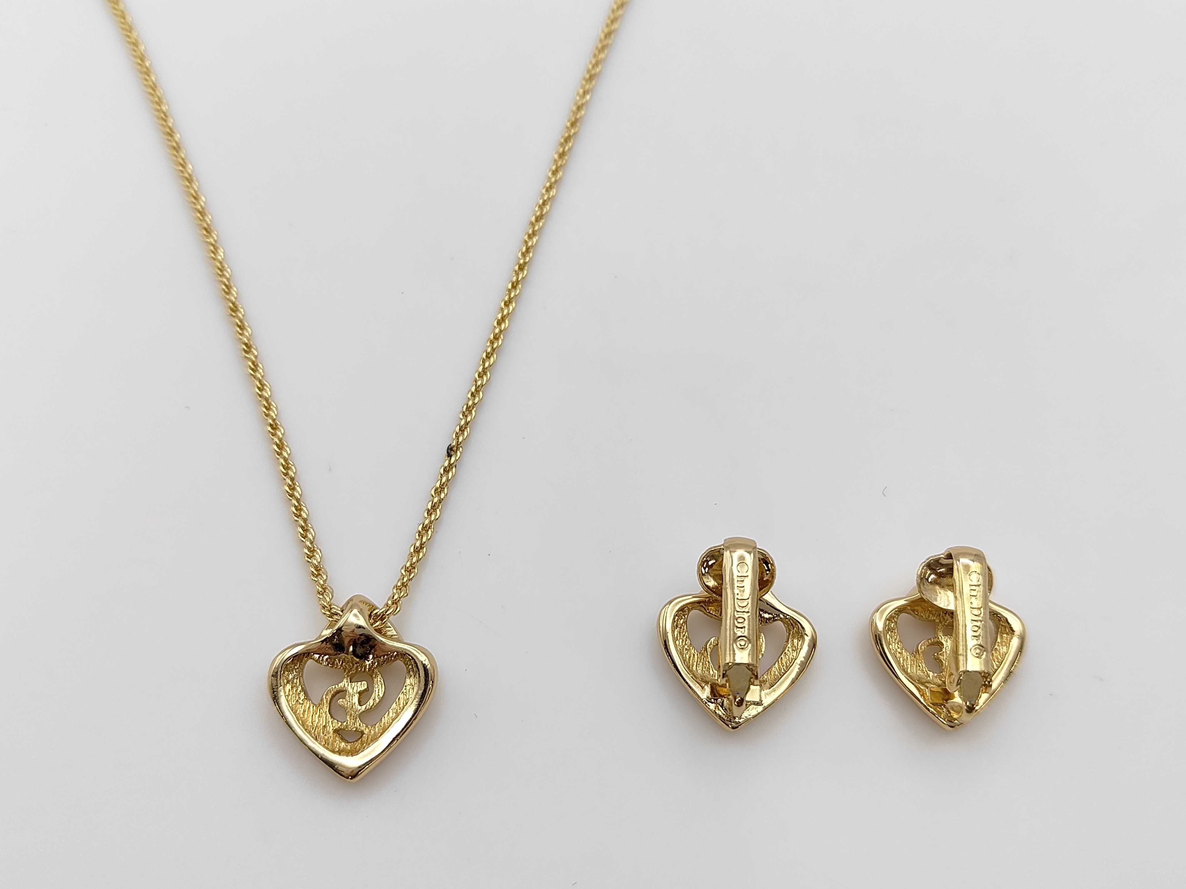Christian Dio Earrings & Necklace Set (Gold) - Accessory Collection (Accessories) — view 2