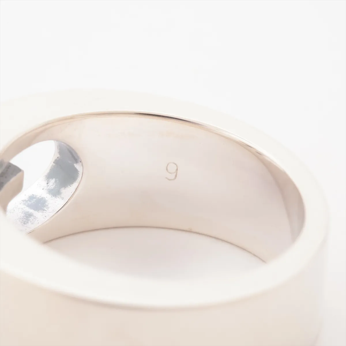 G-logo ring, size 9, 925 silver, 8.3g. Shows wear, tarnish, — view 3